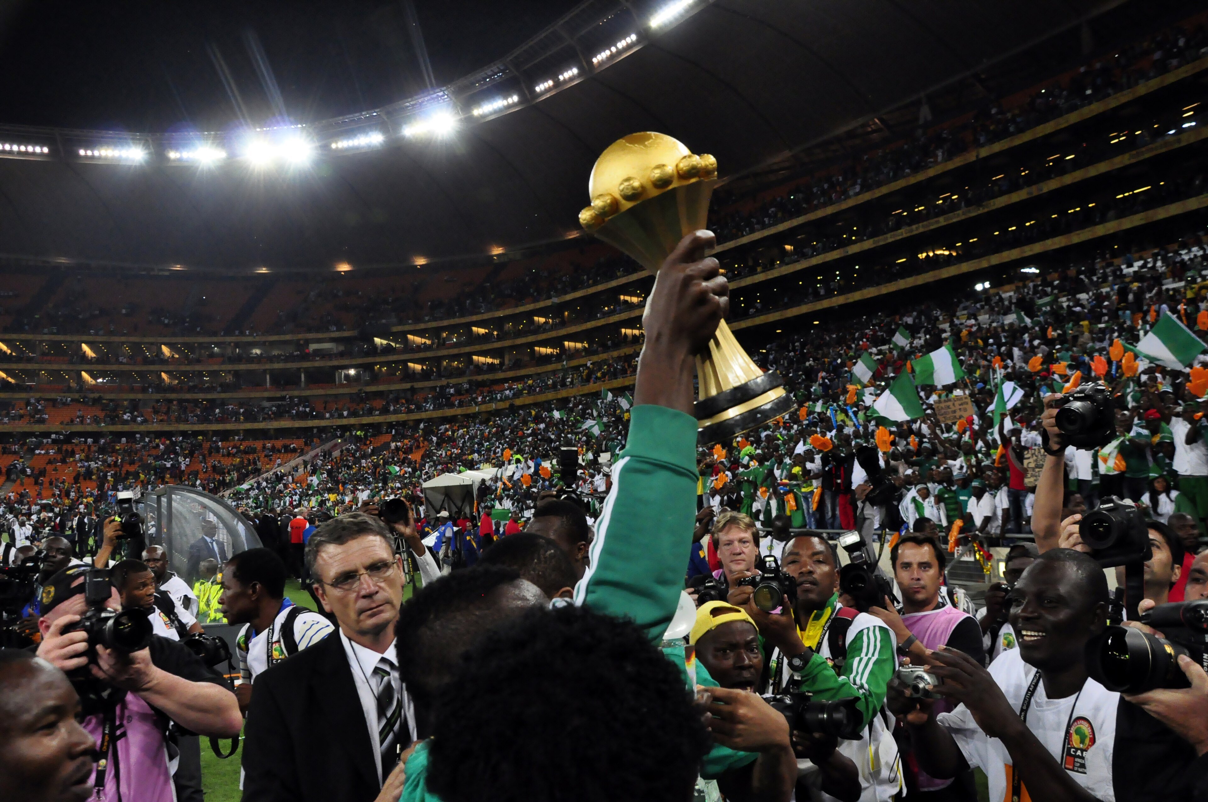 CAF president Patrice Motsepe giving a speech