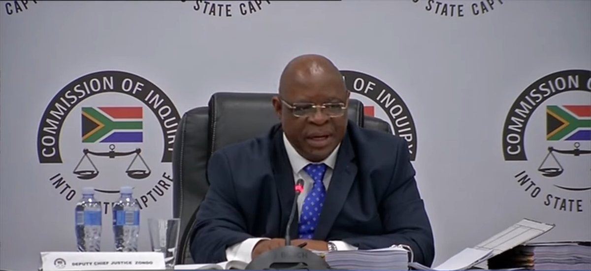 Deputy Chief Justice Raymond Zondo chairing a hearing of the state capture commission