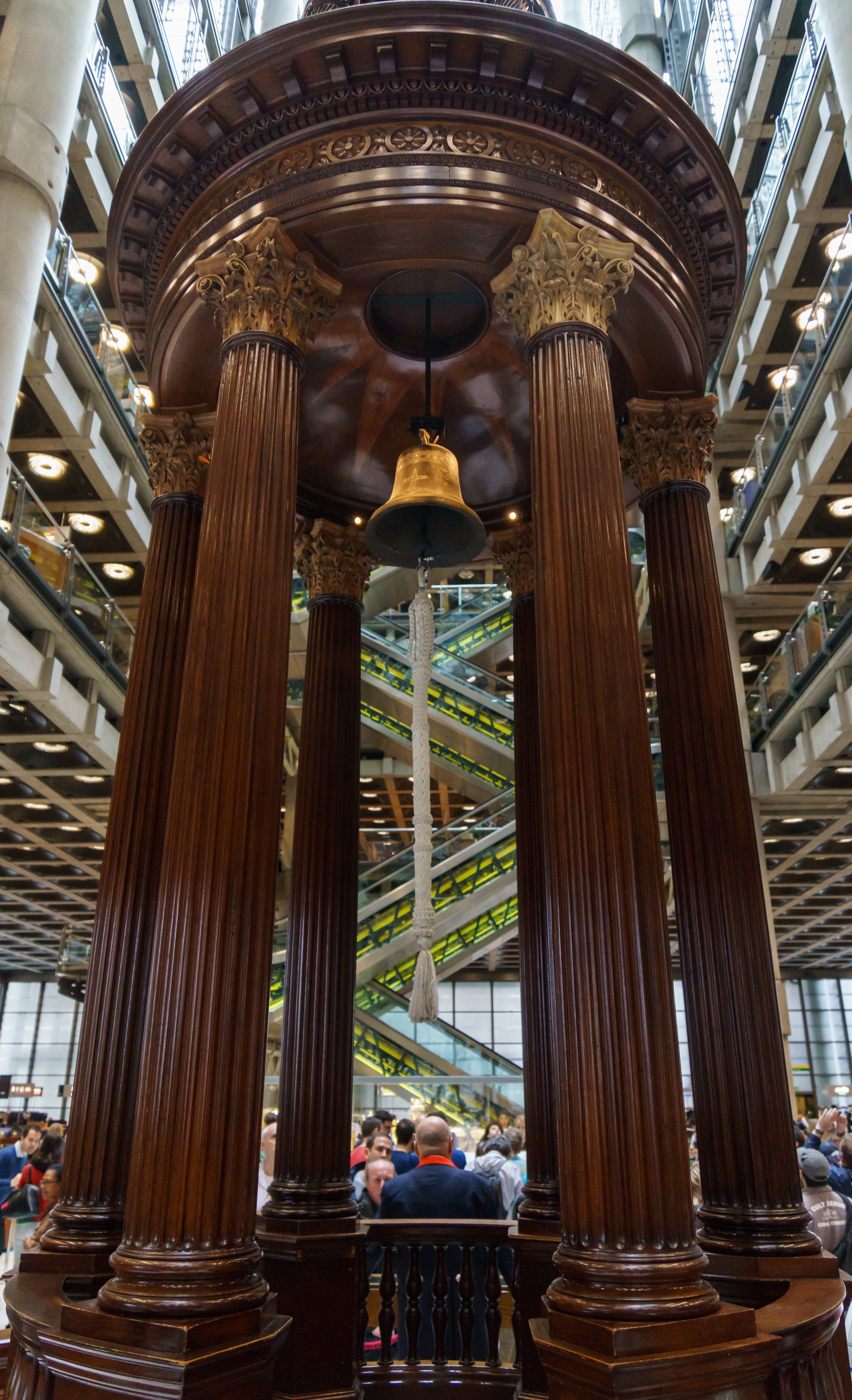 The Lutine Bell on the underwriting floor of Lloyd's of London