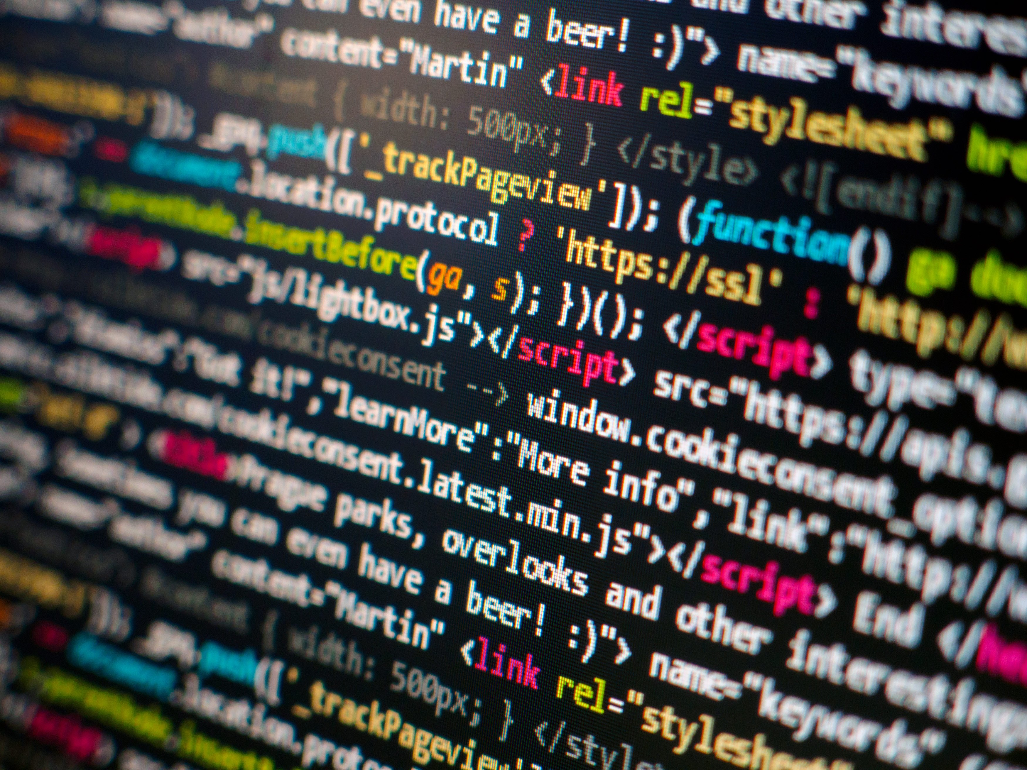 HTML and JavaScript code on a computer screen