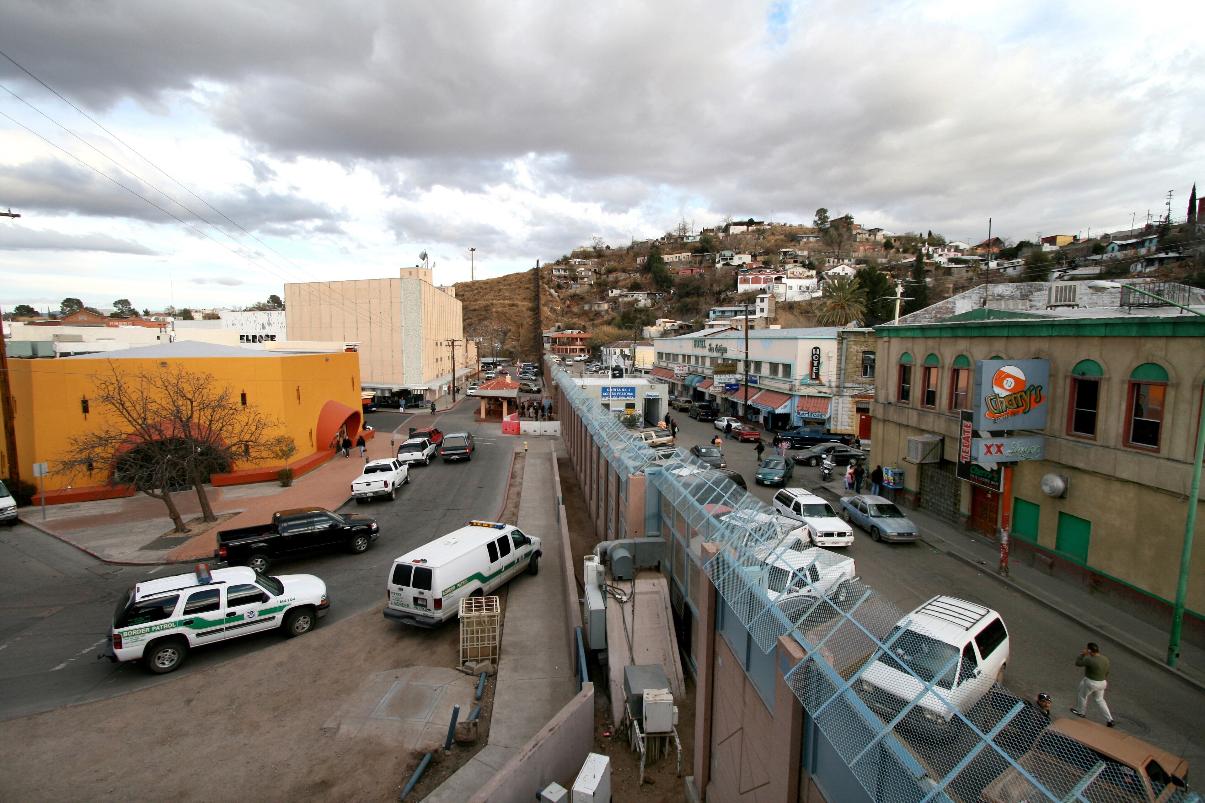 The border fence at Nogales, Arizona