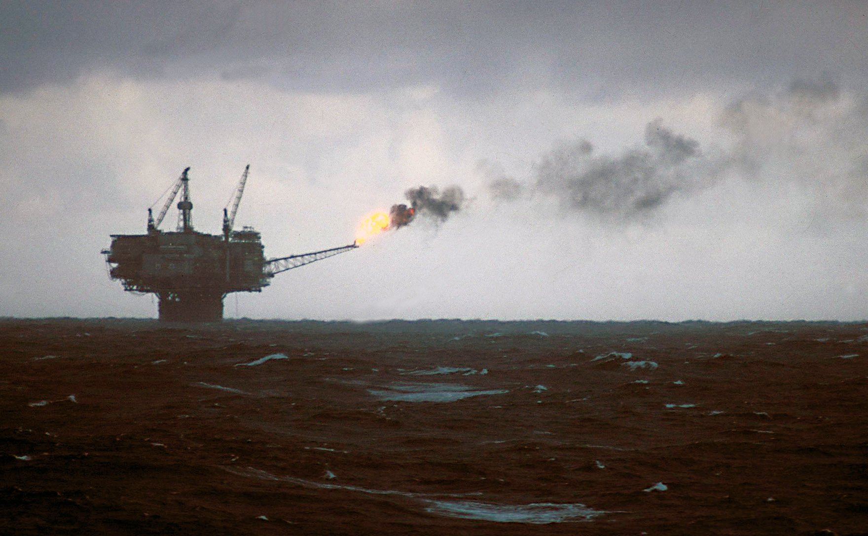 A North Sea offshore oil platform, the kind of production that sets the Brent crude benchmark price