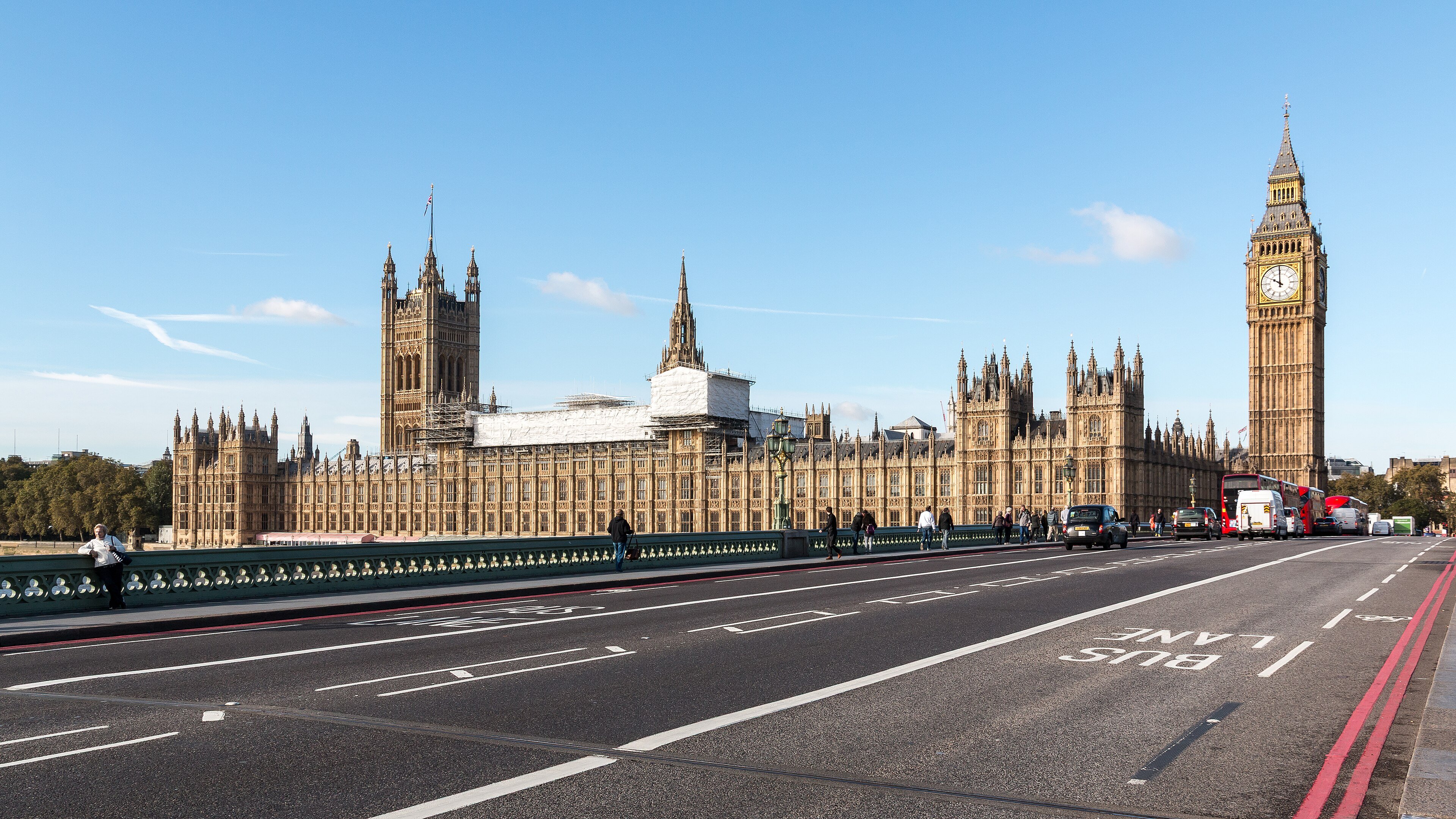 The Palace of Westminster and Big Ben seen across the River Thames in London