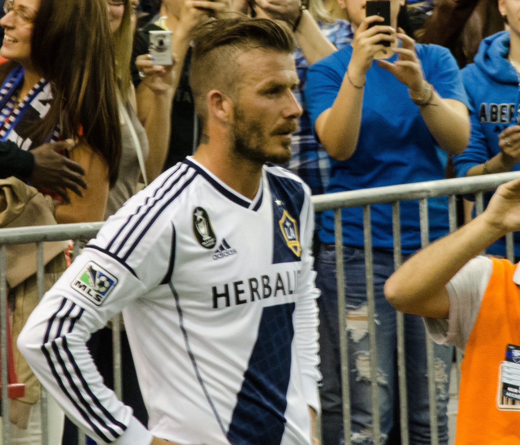 David Beckham taking a corner kick