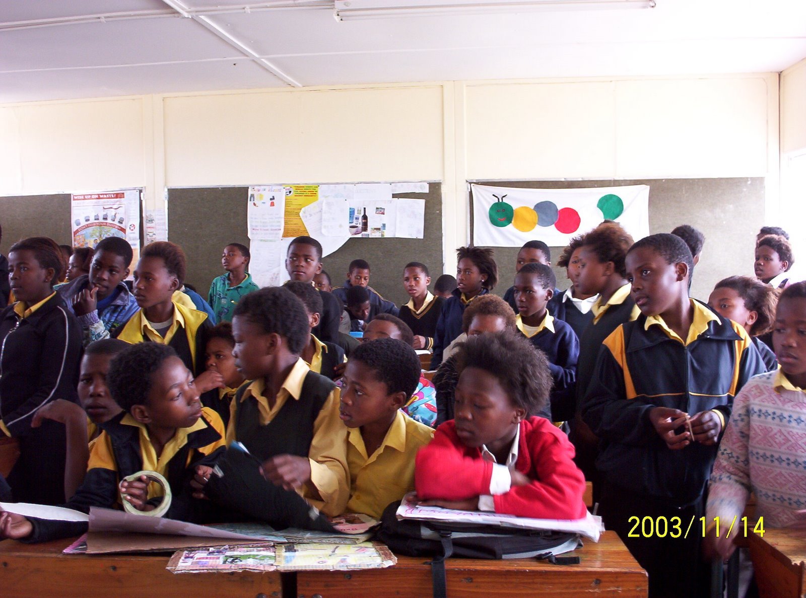 A full classroom of schoolchildren in Cape Town