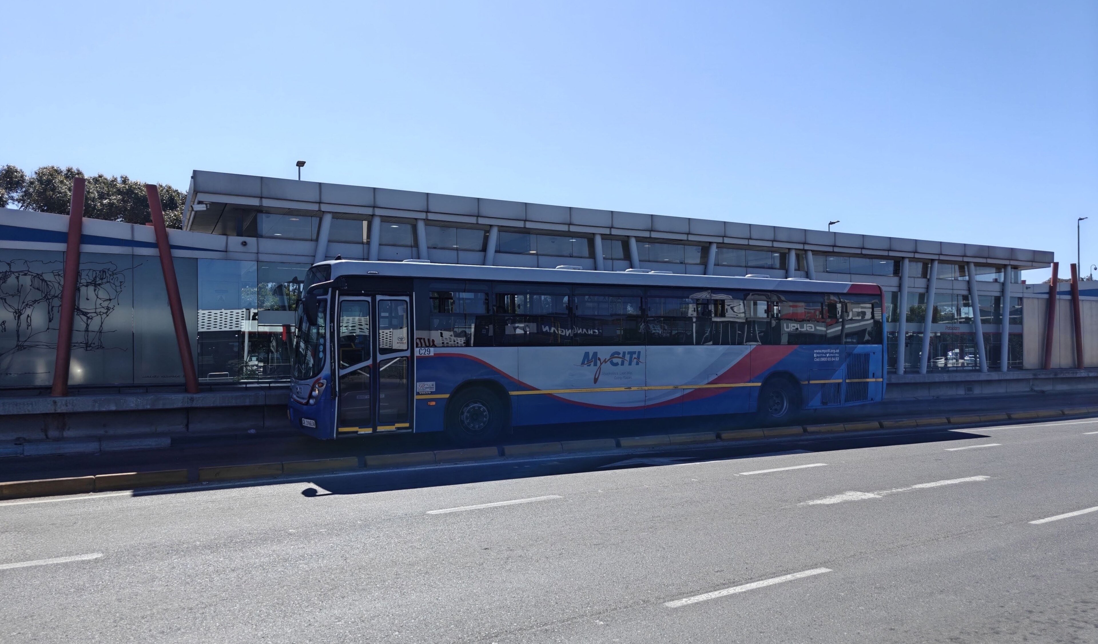 A MyCiTi bus and station in Milnerton, Cape Town