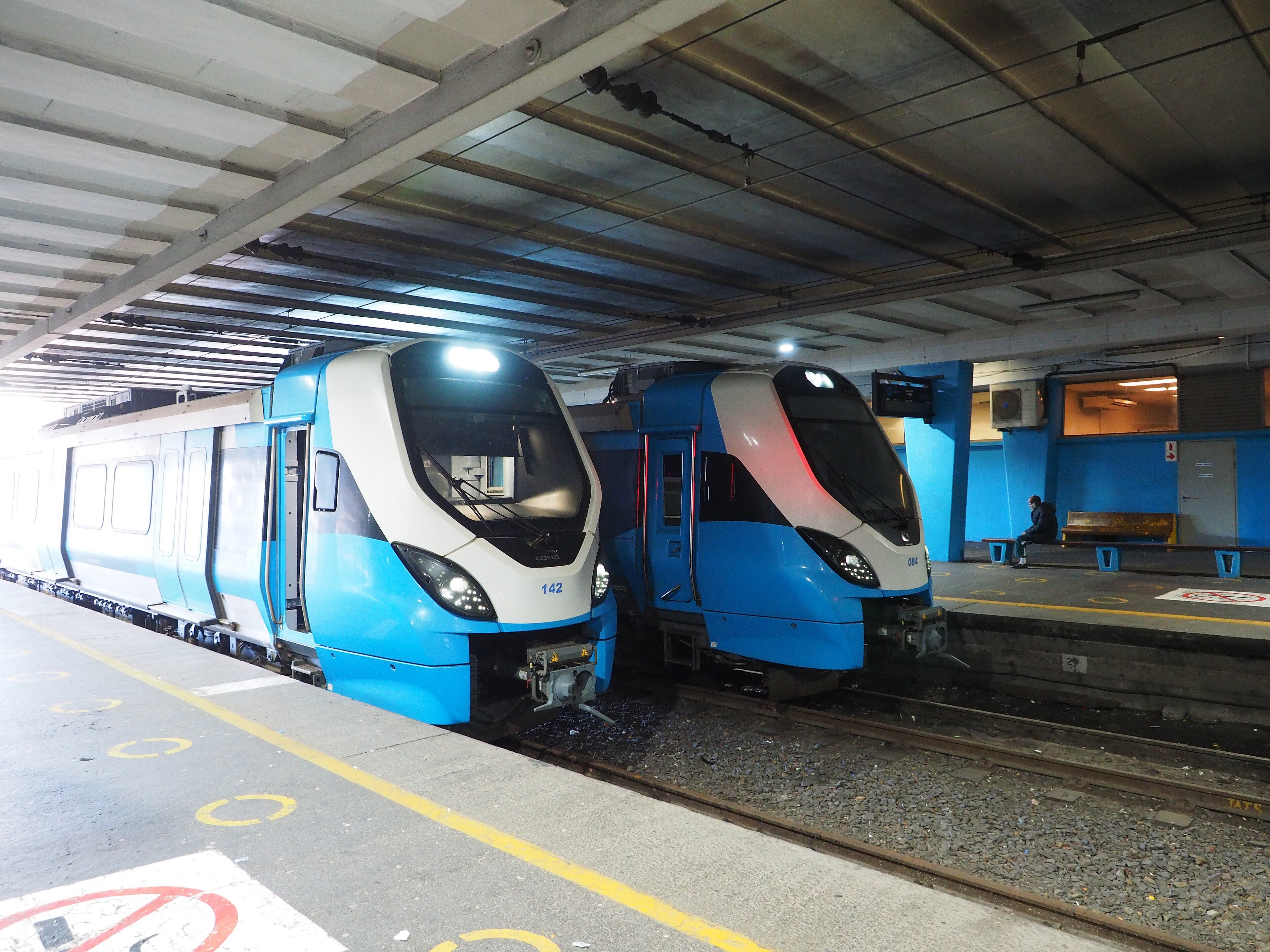 Two Metrorail X'Trapolis Mega trains at Cape Town railway station
