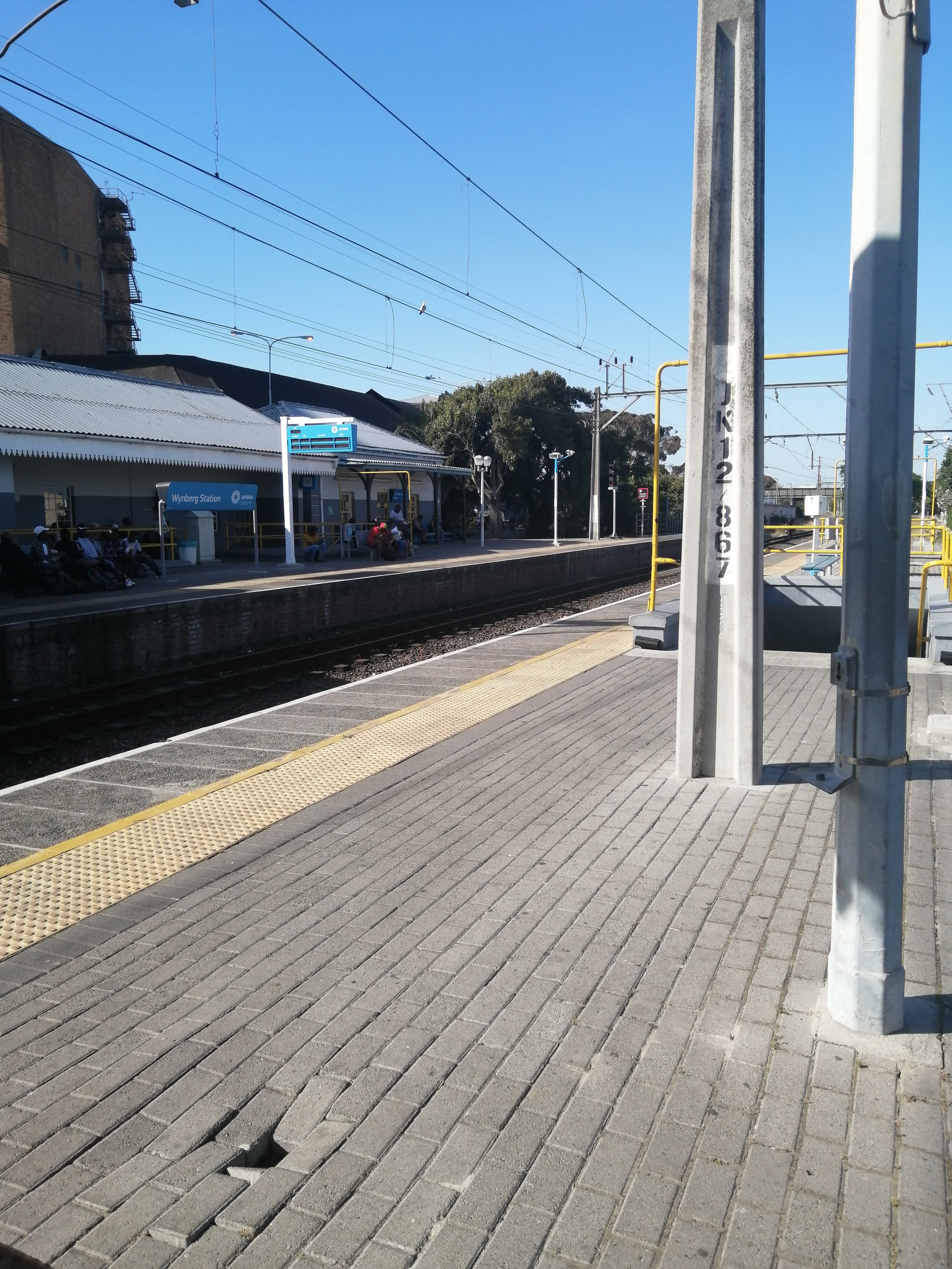 An empty platform at Wynberg railway station in Cape Town