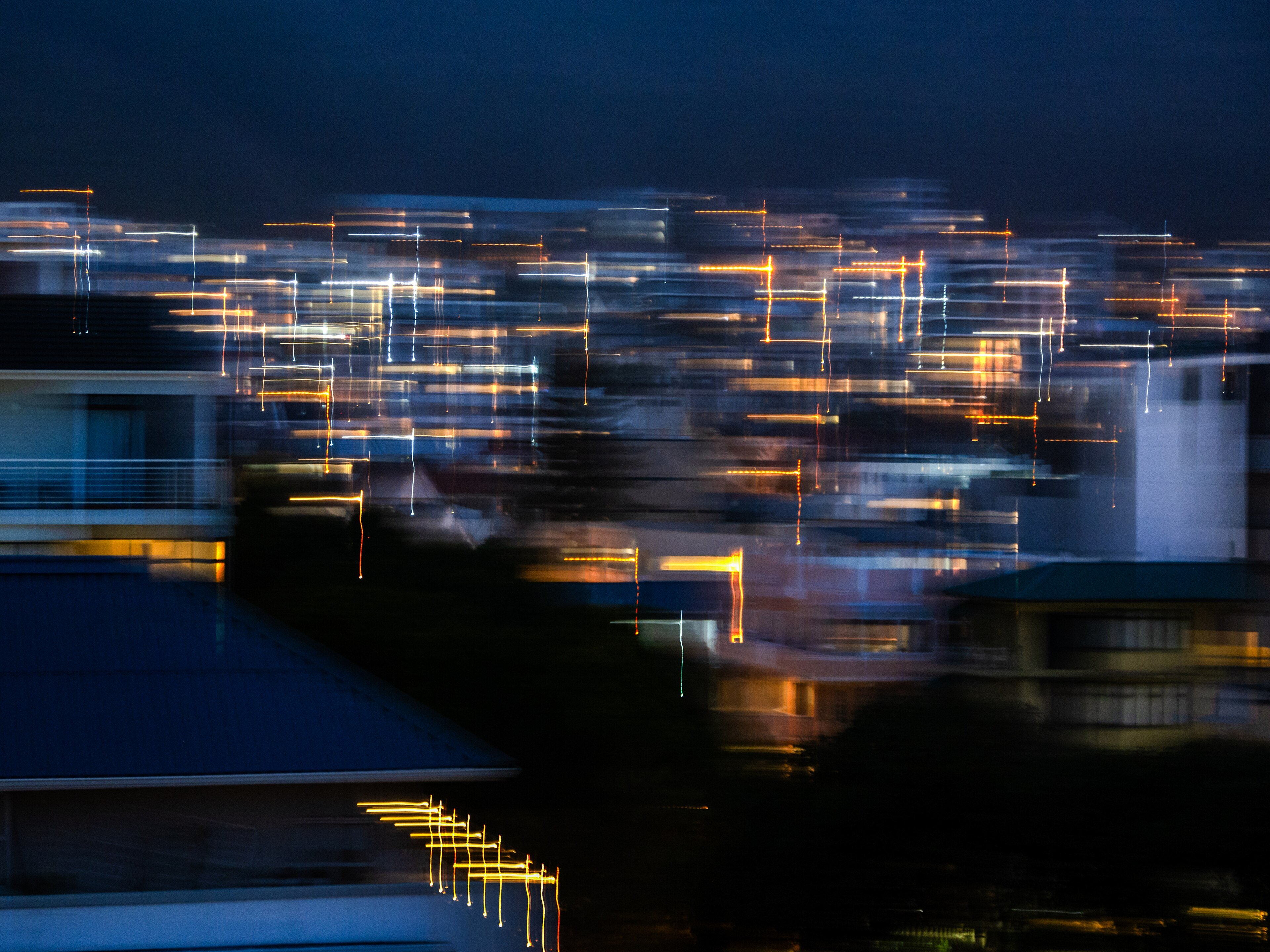 Apartment blocks in Sea Point, Cape Town, lit up at night