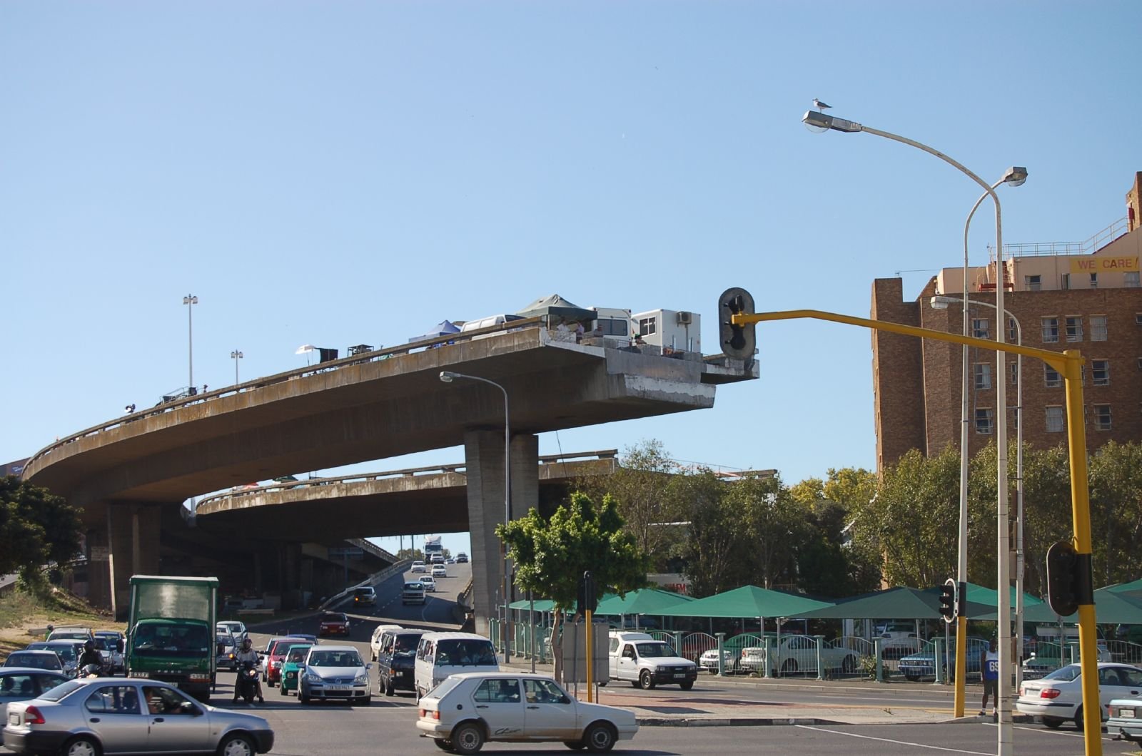 The unfinished freeway bridge in the heart of Cape Town
