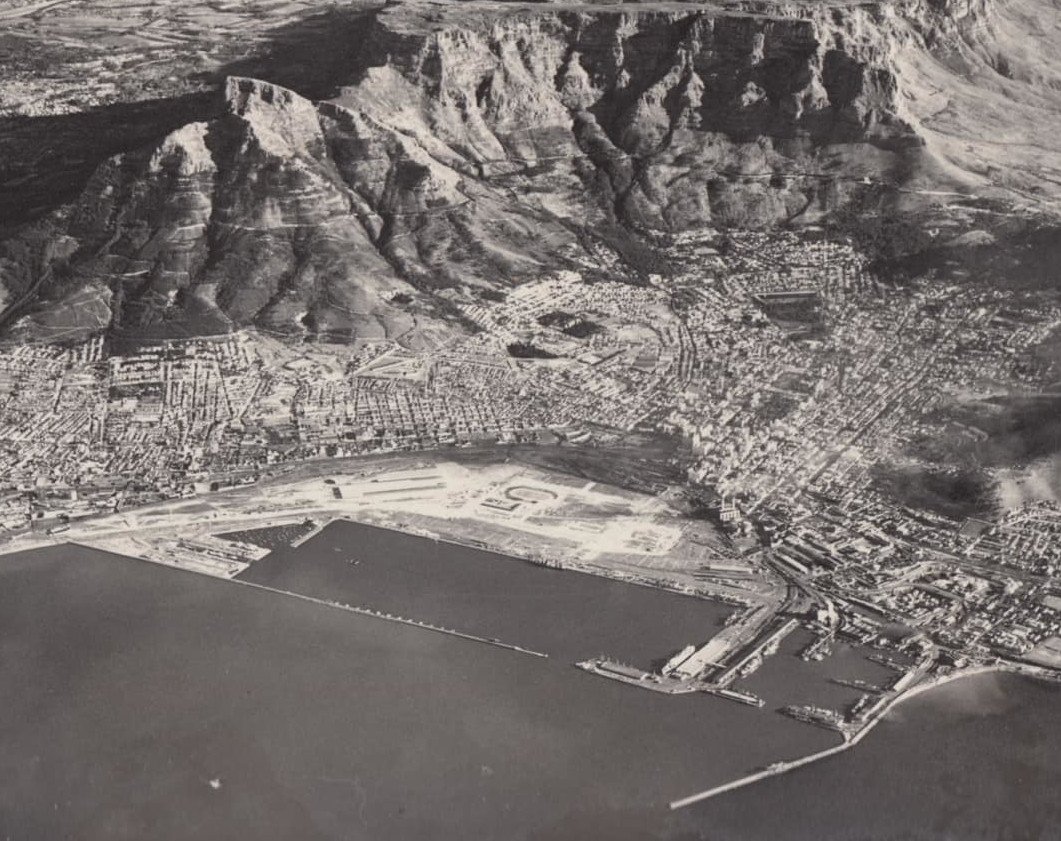 The newly reclaimed Cape Town Foreshore in the mid-1940s