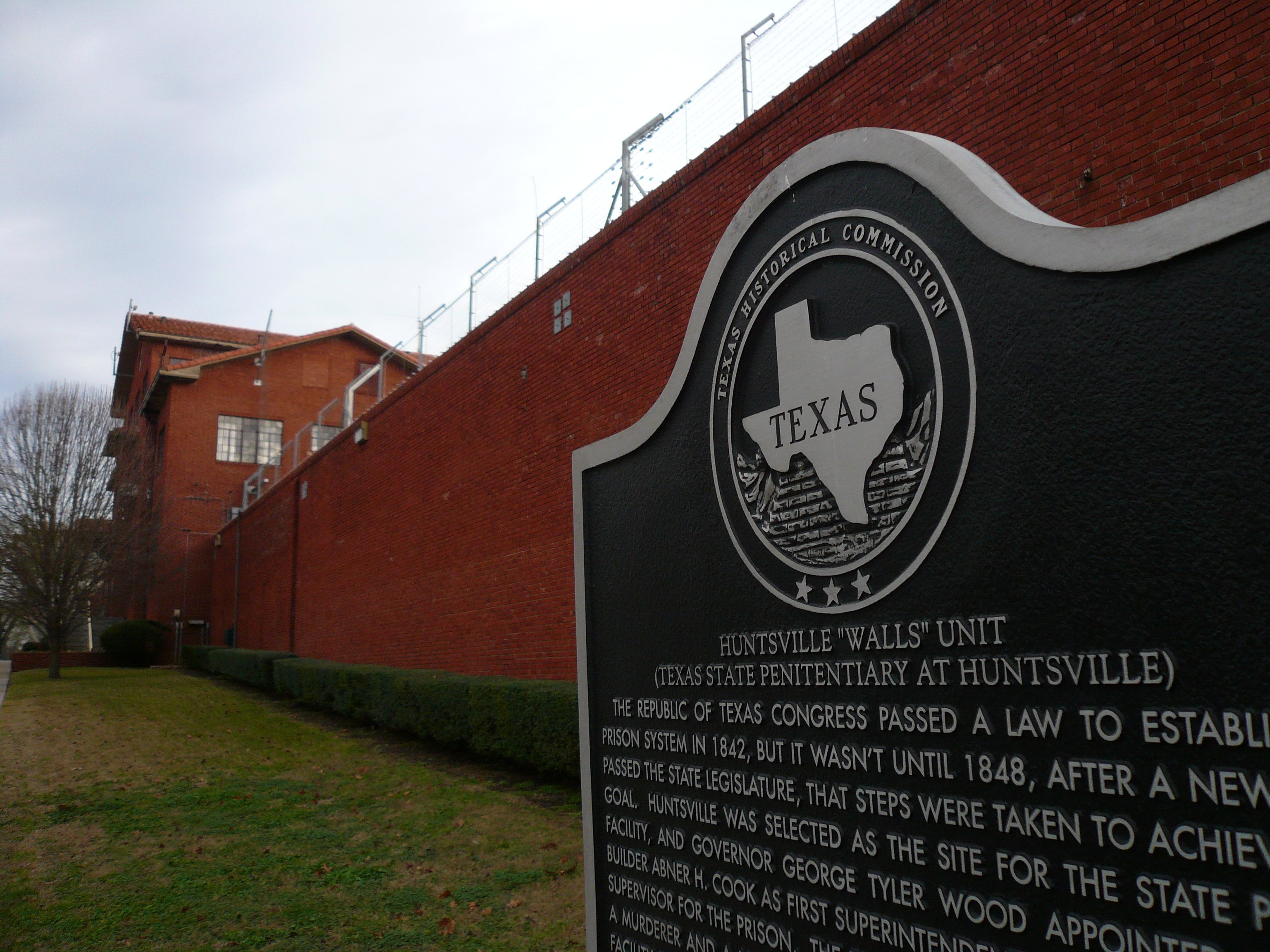 The red brick walls of the Huntsville Unit in Texas