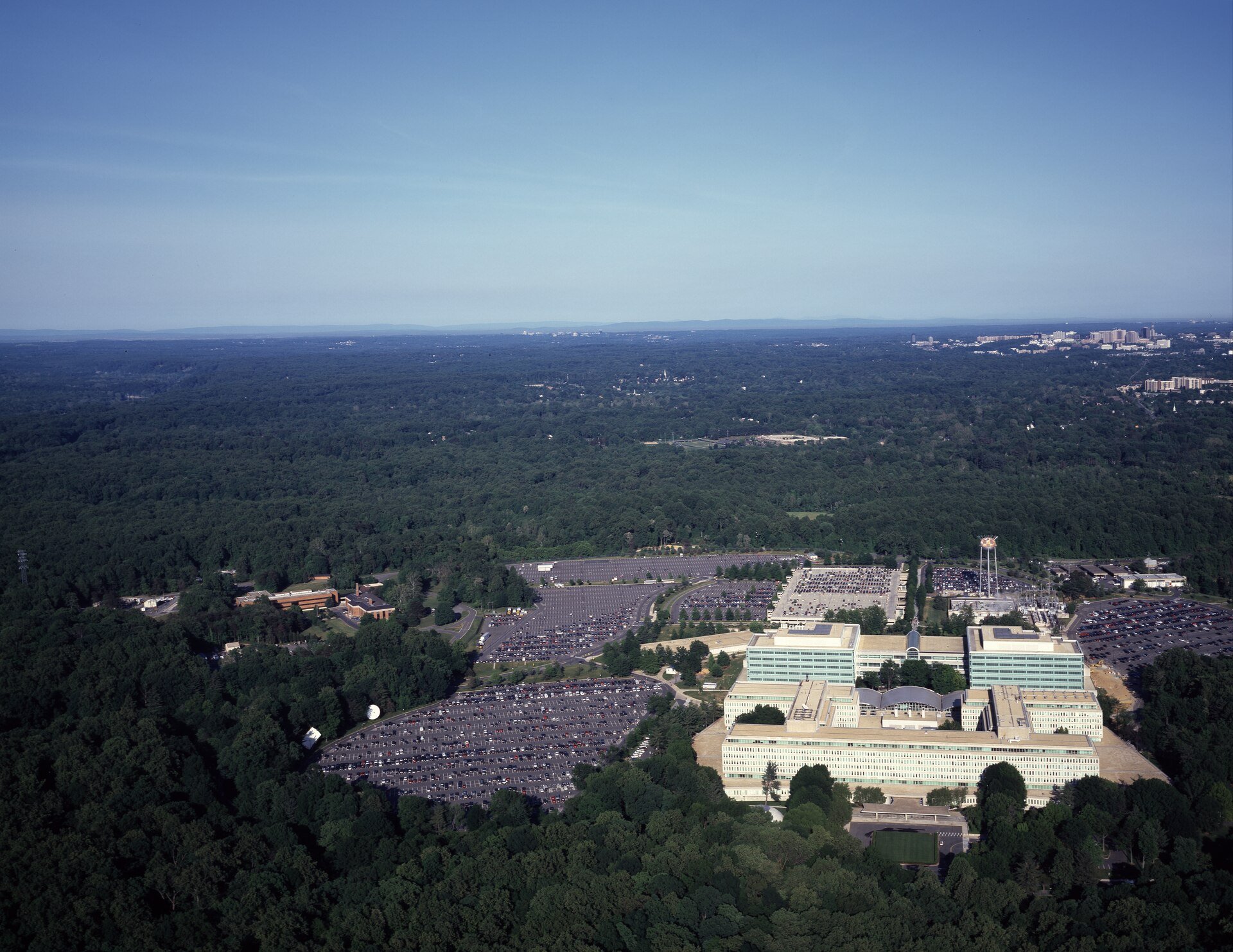 Aerial view of CIA headquarters in Langley, Virginia