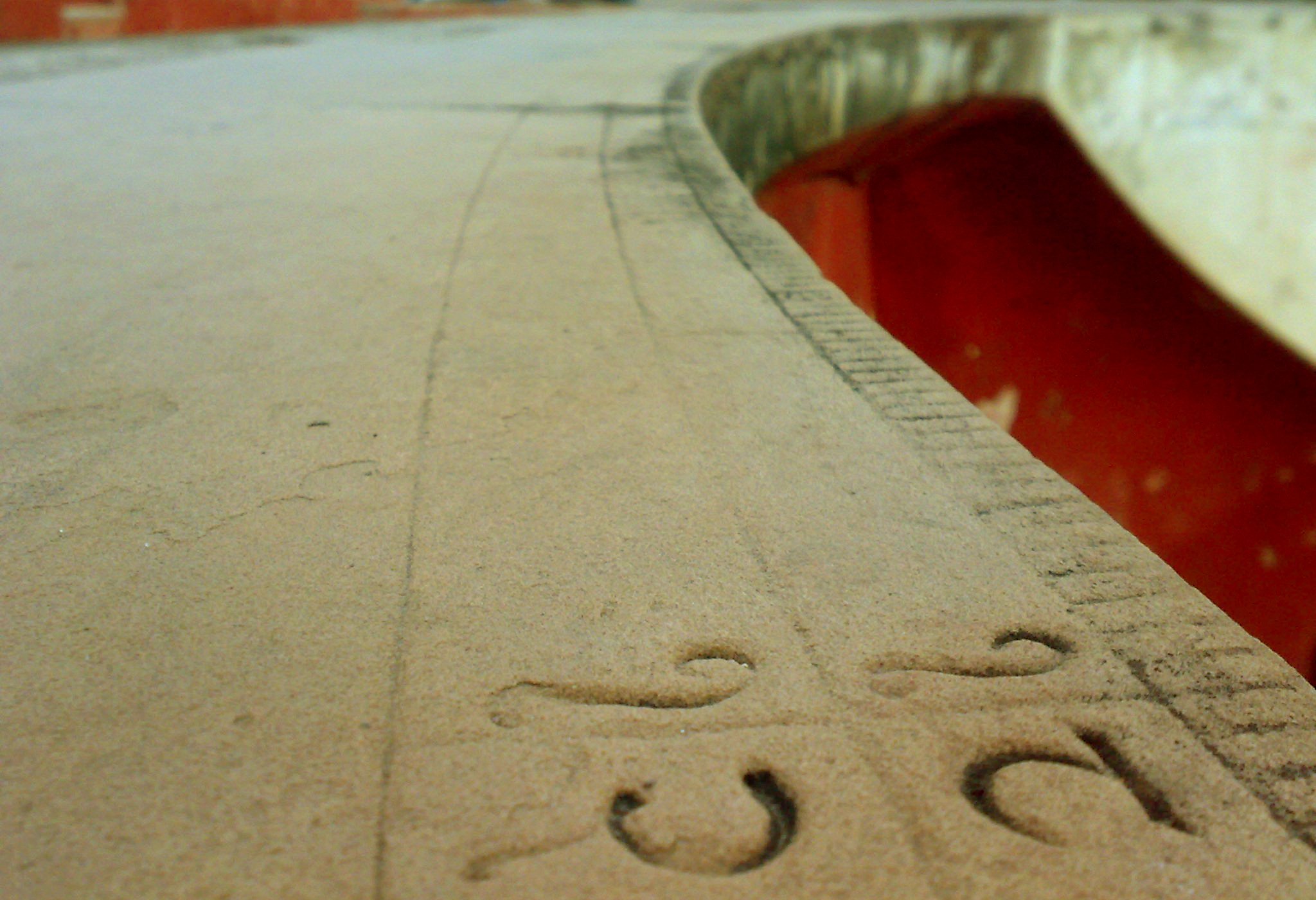 Hindi numerals carved into stone at Jantar Mantar