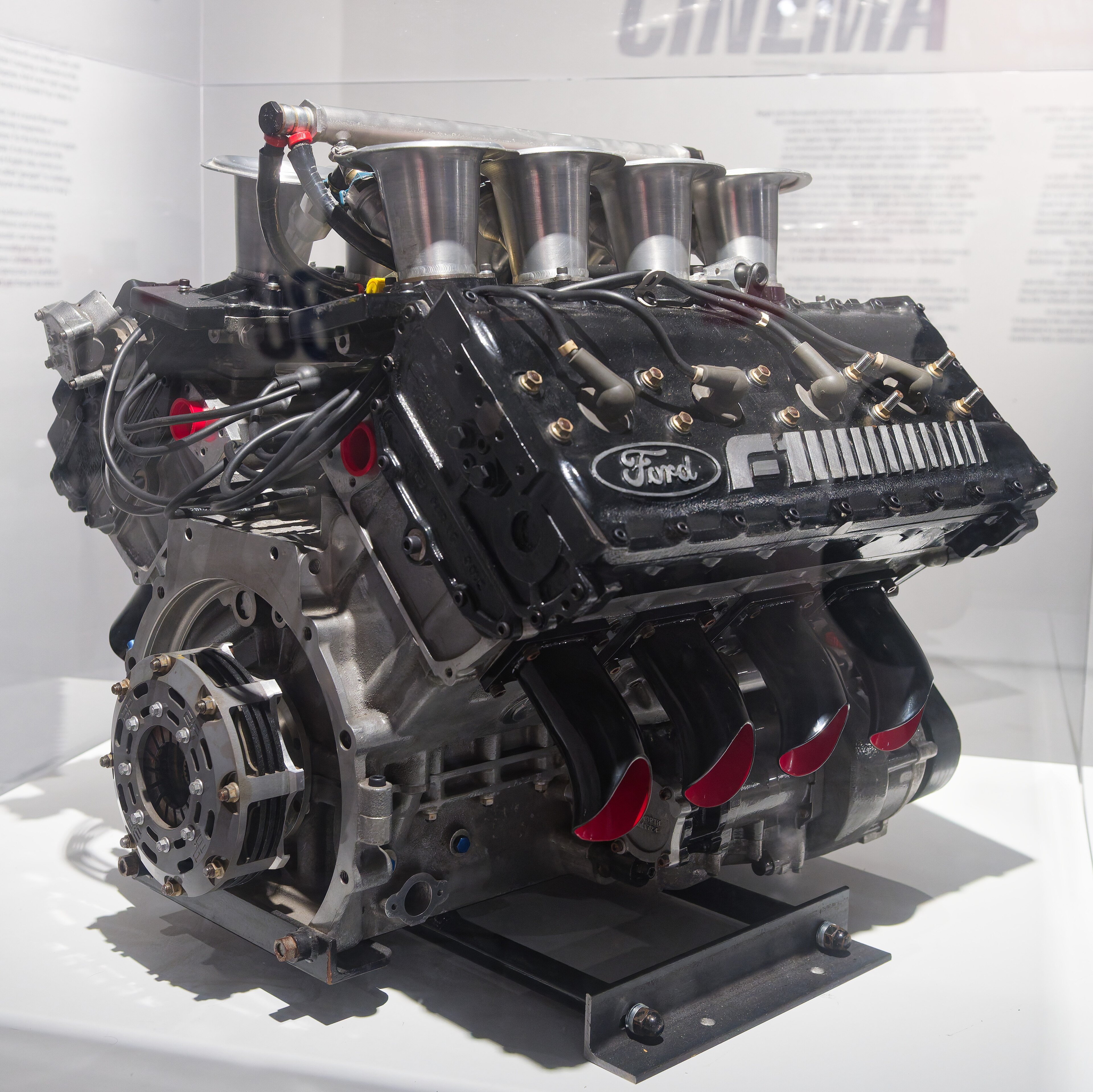A Ford Cosworth DFV V8, the engine that powered F1 for decades