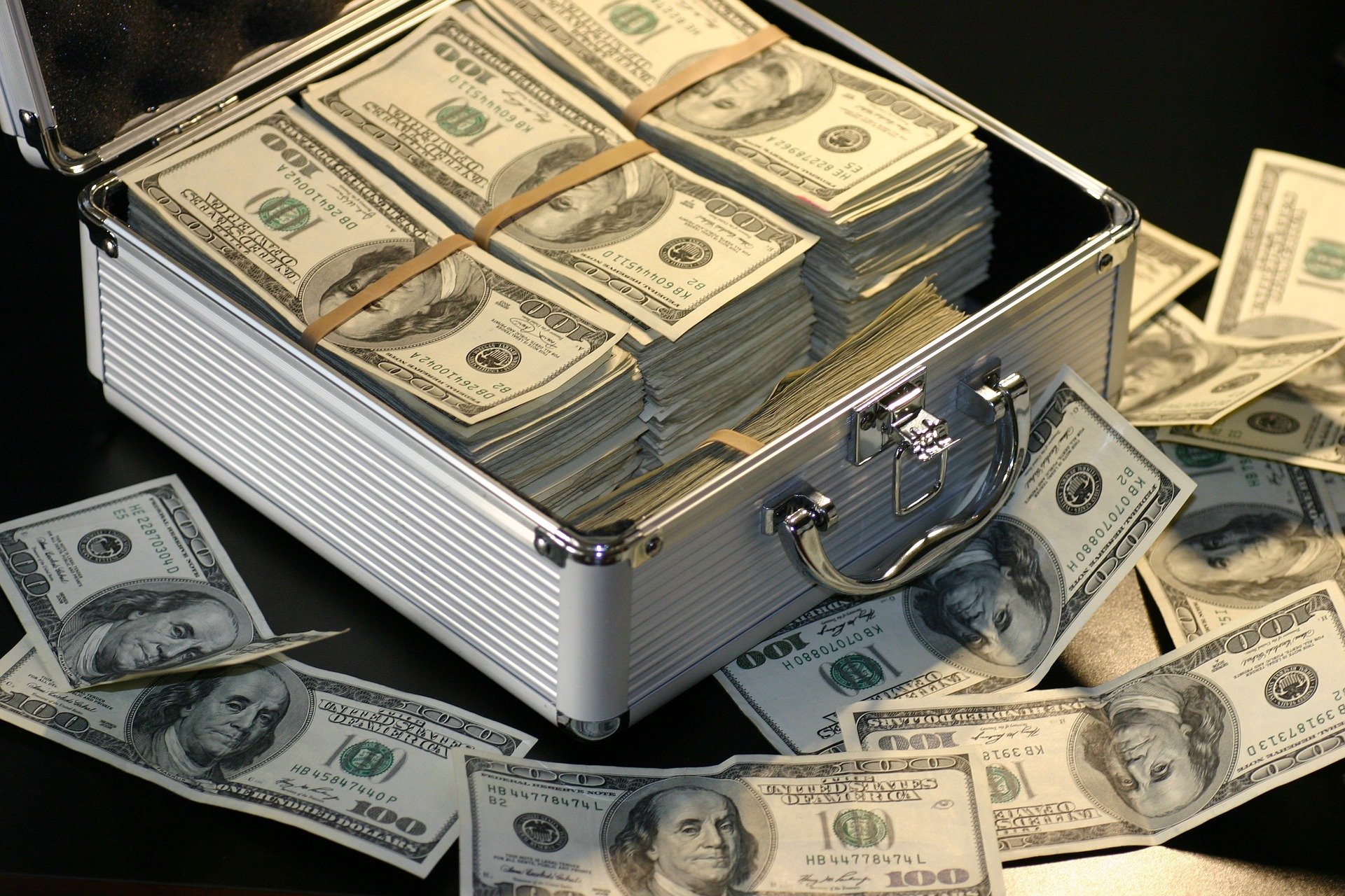 Stacks of US dollar bills