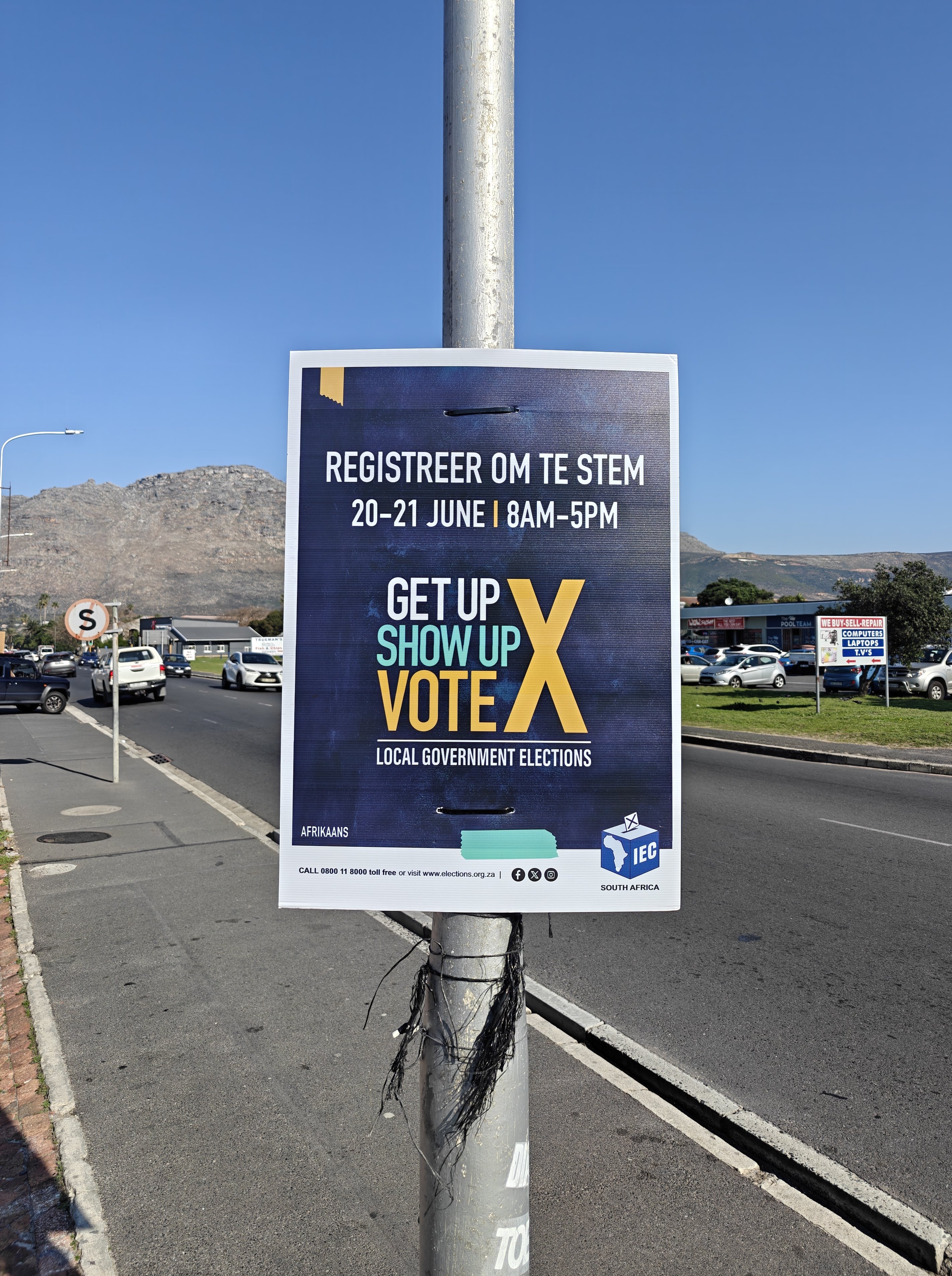 Electoral Commission voter registration sign in Cape Town