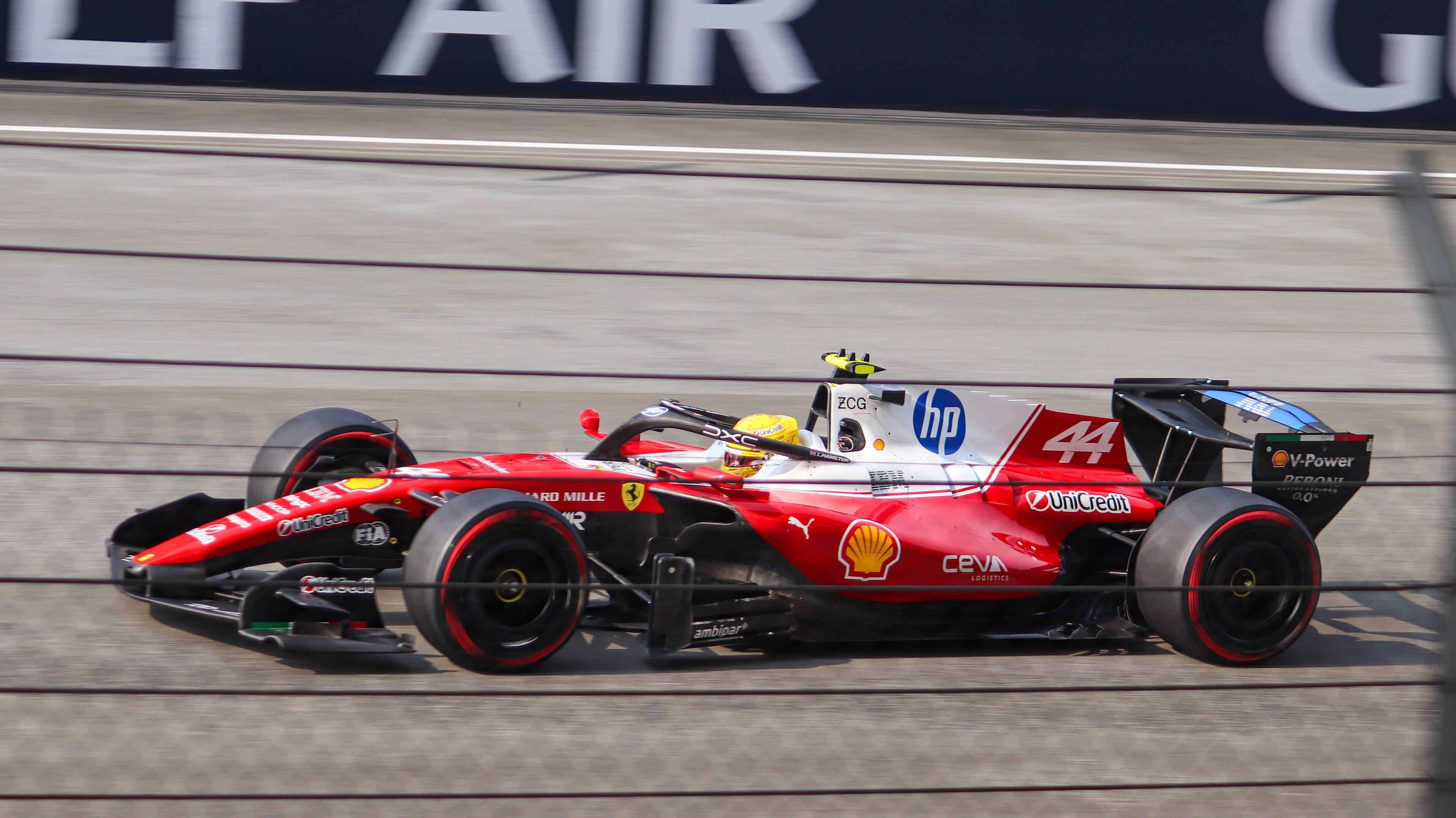 Lewis Hamilton in his Ferrari during qualifying at the 2026 Bahrain Grand Prix