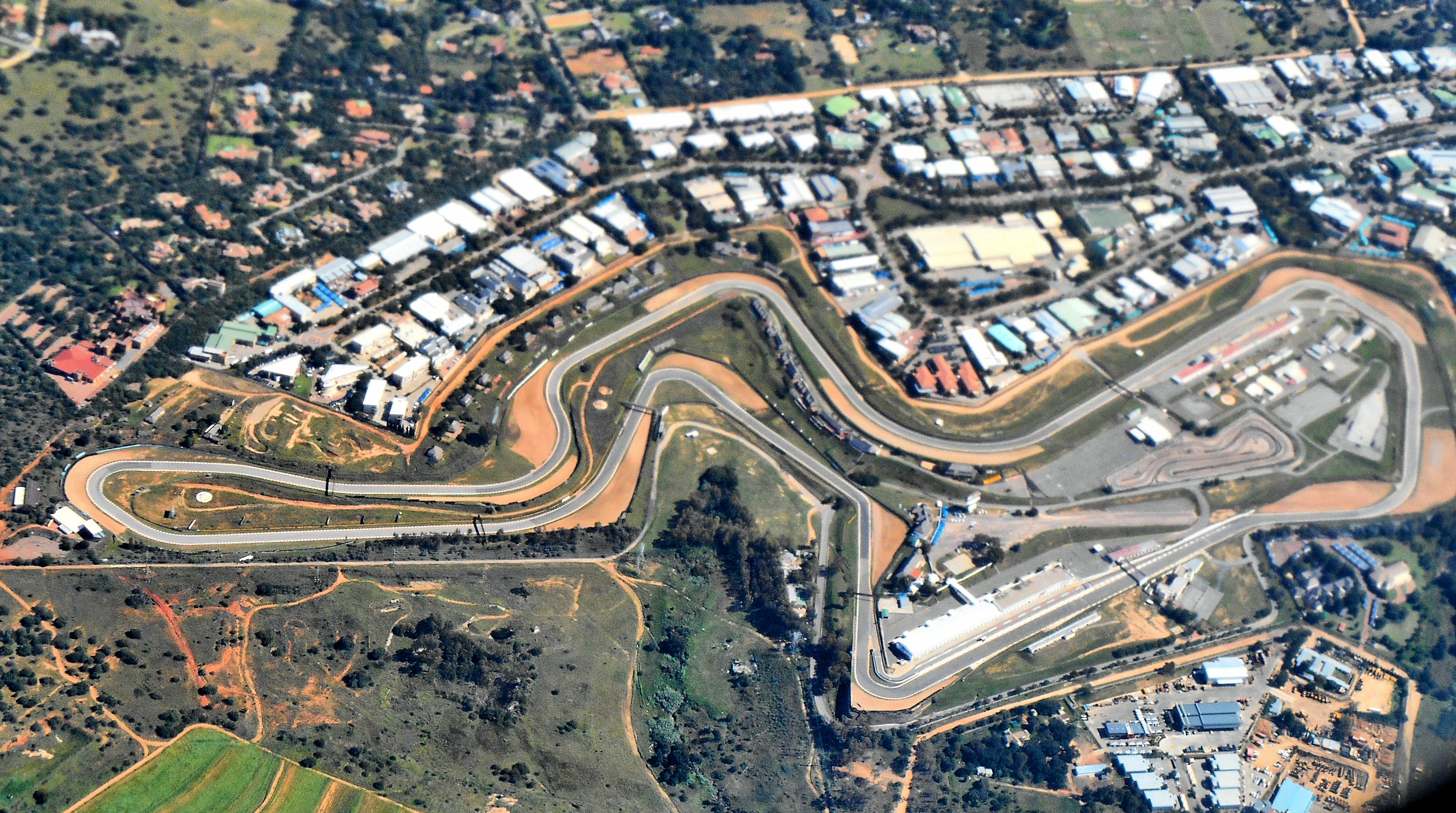 Kyalami circuit near Johannesburg, seen from the air