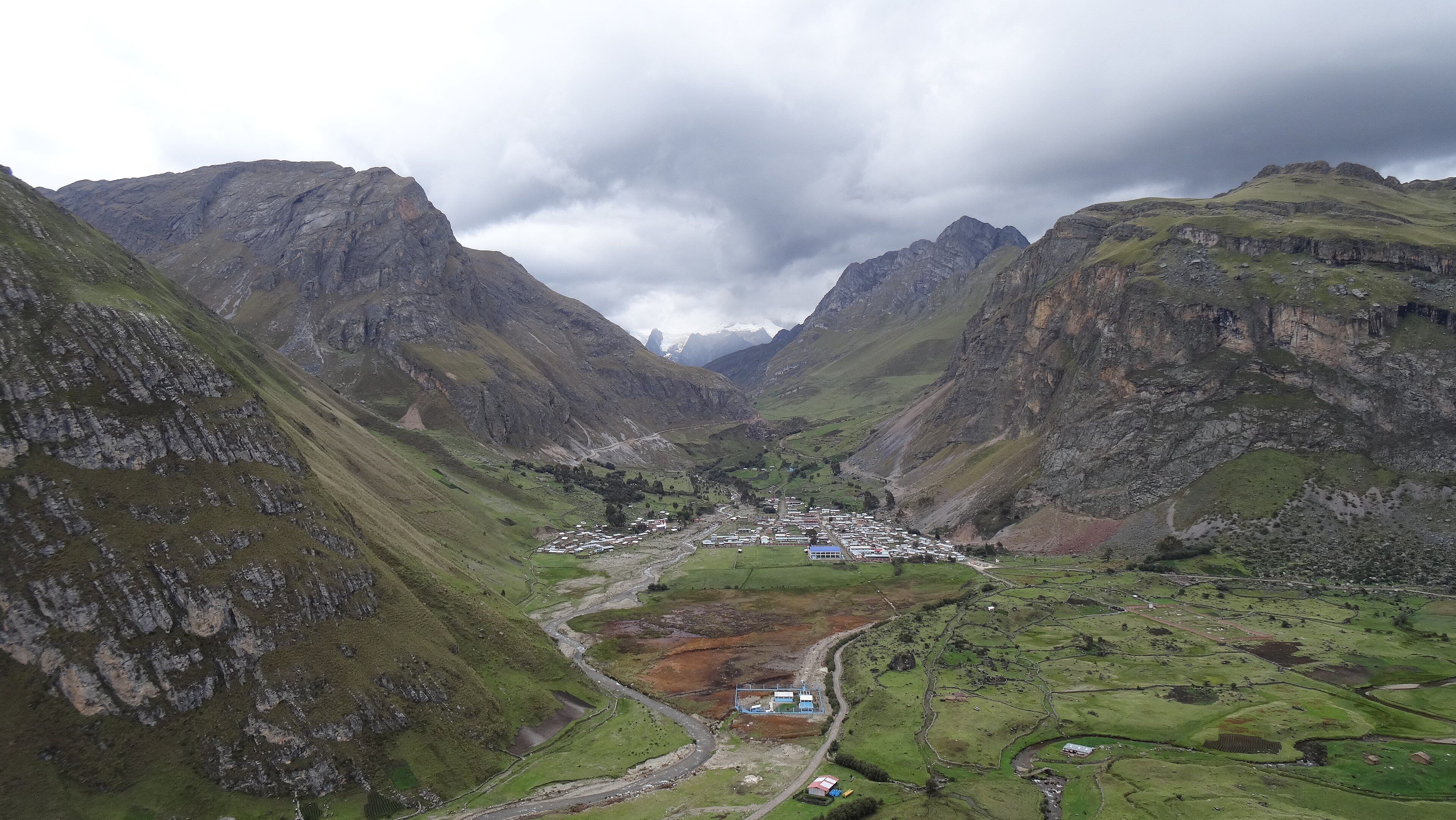 The district of Queropalca in the Peruvian Andes seen from a lookout