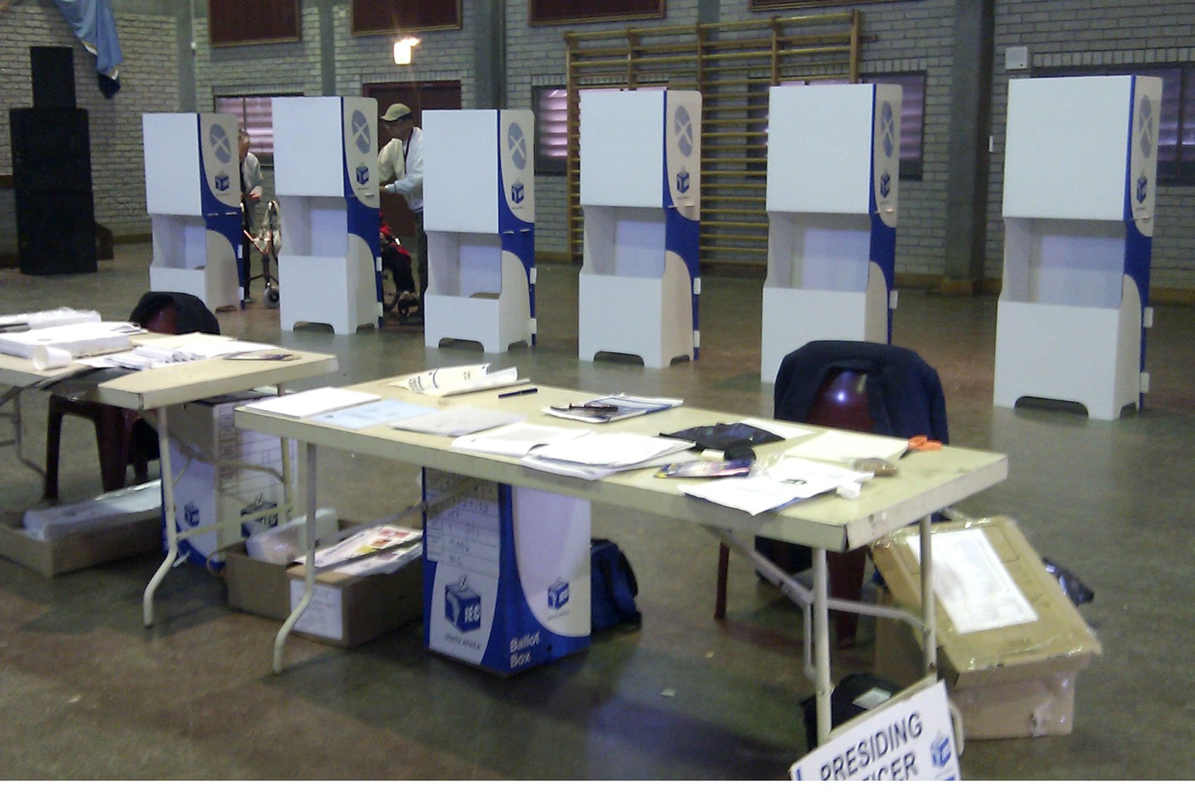 Voting station at the 2011 municipal election