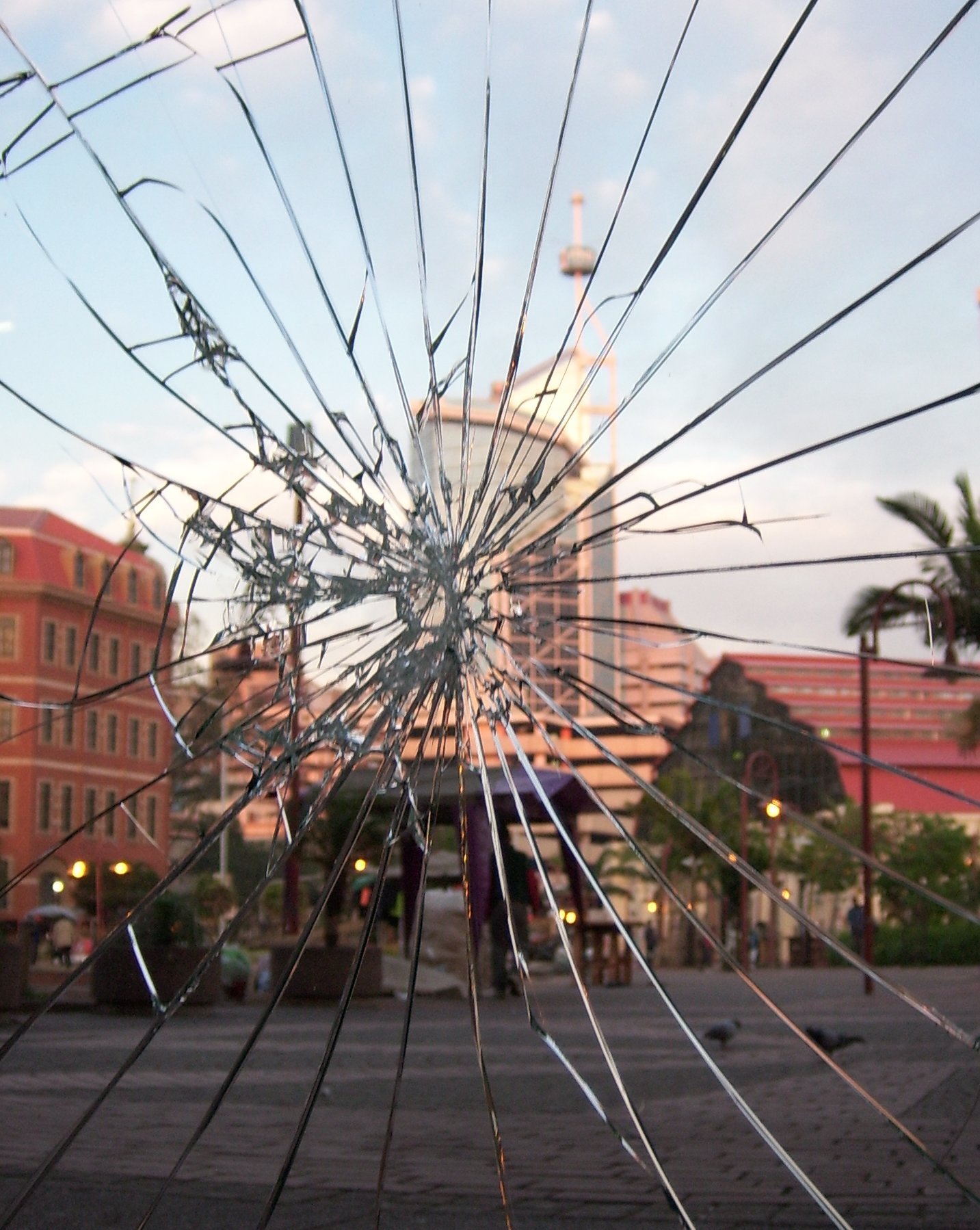 Durban city centre seen from a shopping centre