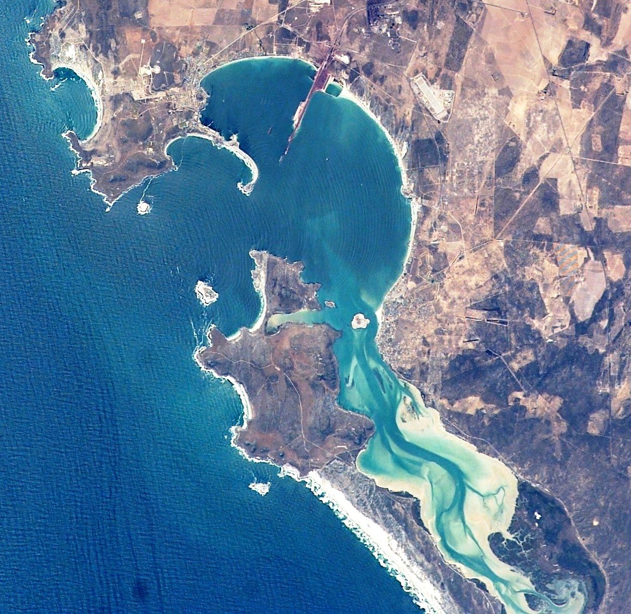 Saldanha Bay and Langebaan Lagoon seen from space