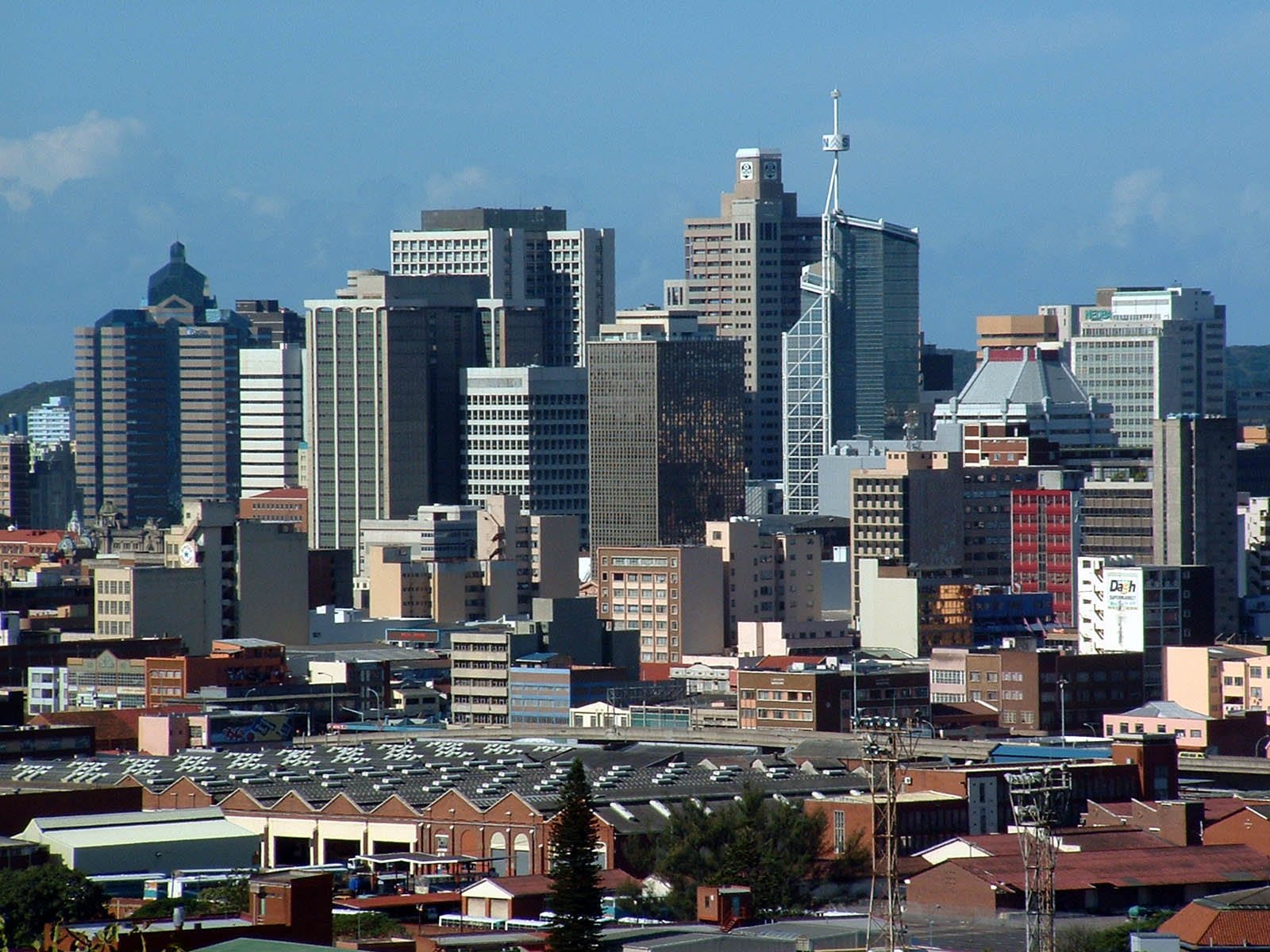 The Durban city skyline, in the eThekwini metro
