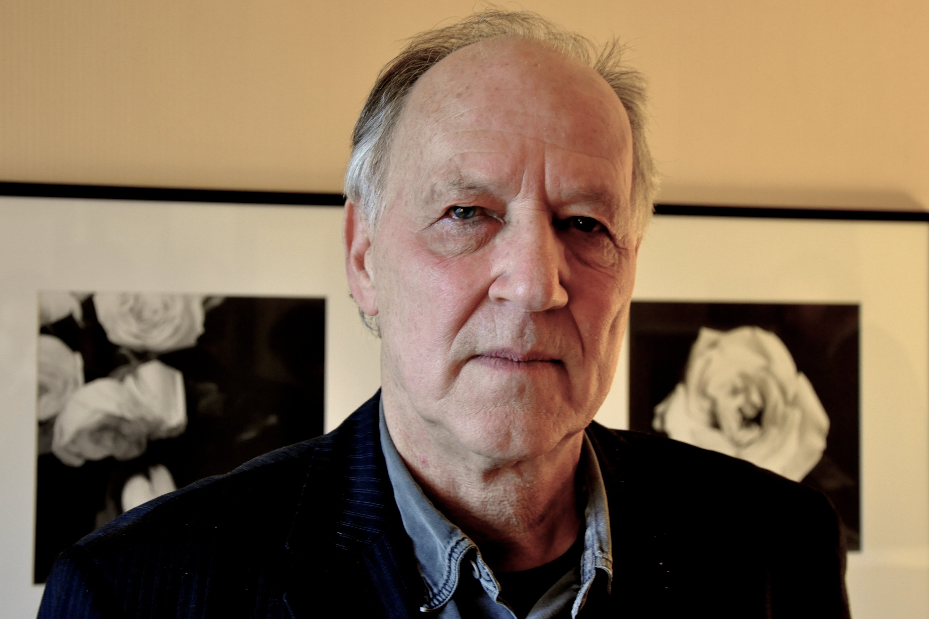 Film director Werner Herzog in a dark jacket, photographed in New York