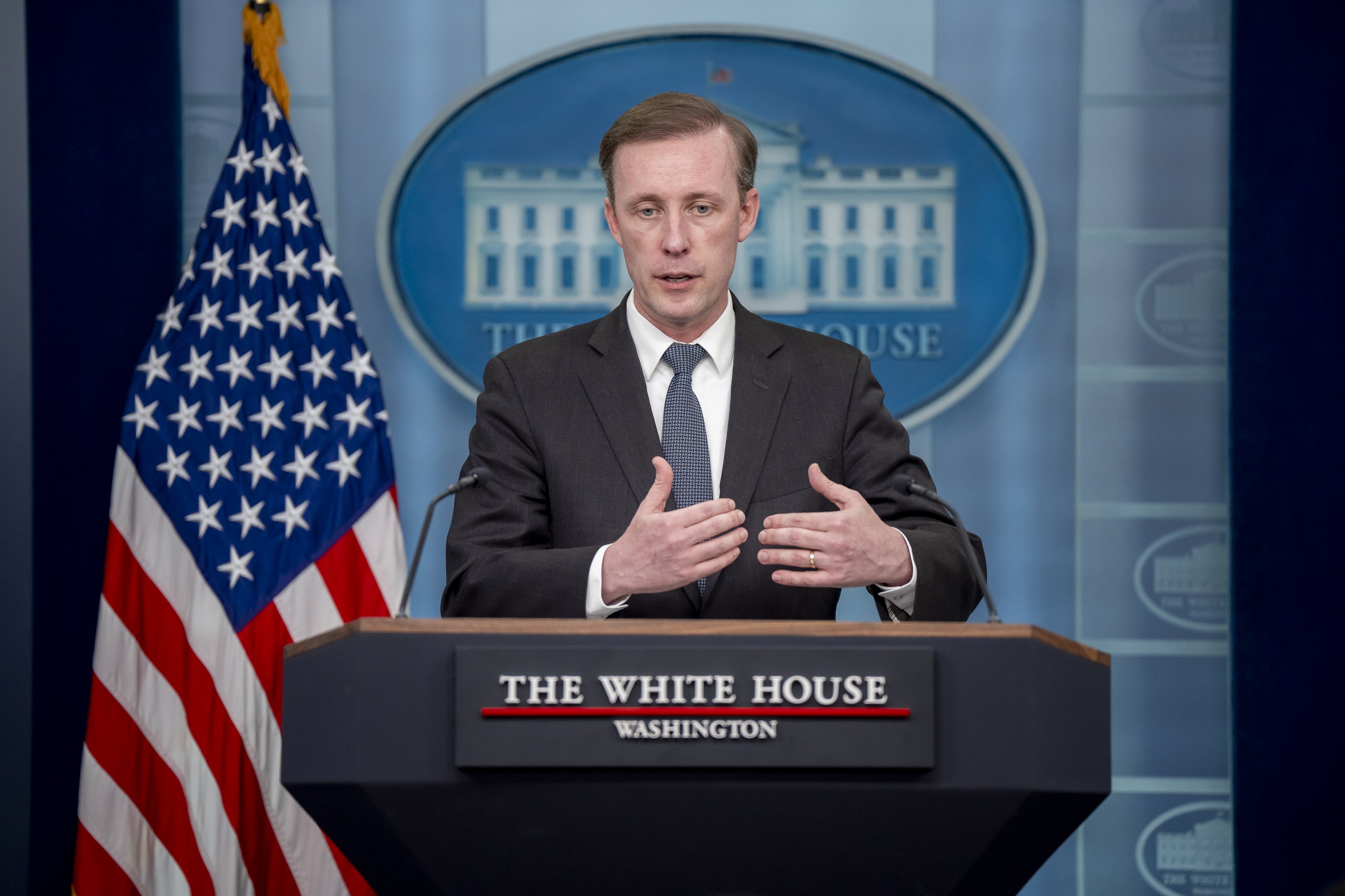 The podium in the White House briefing room