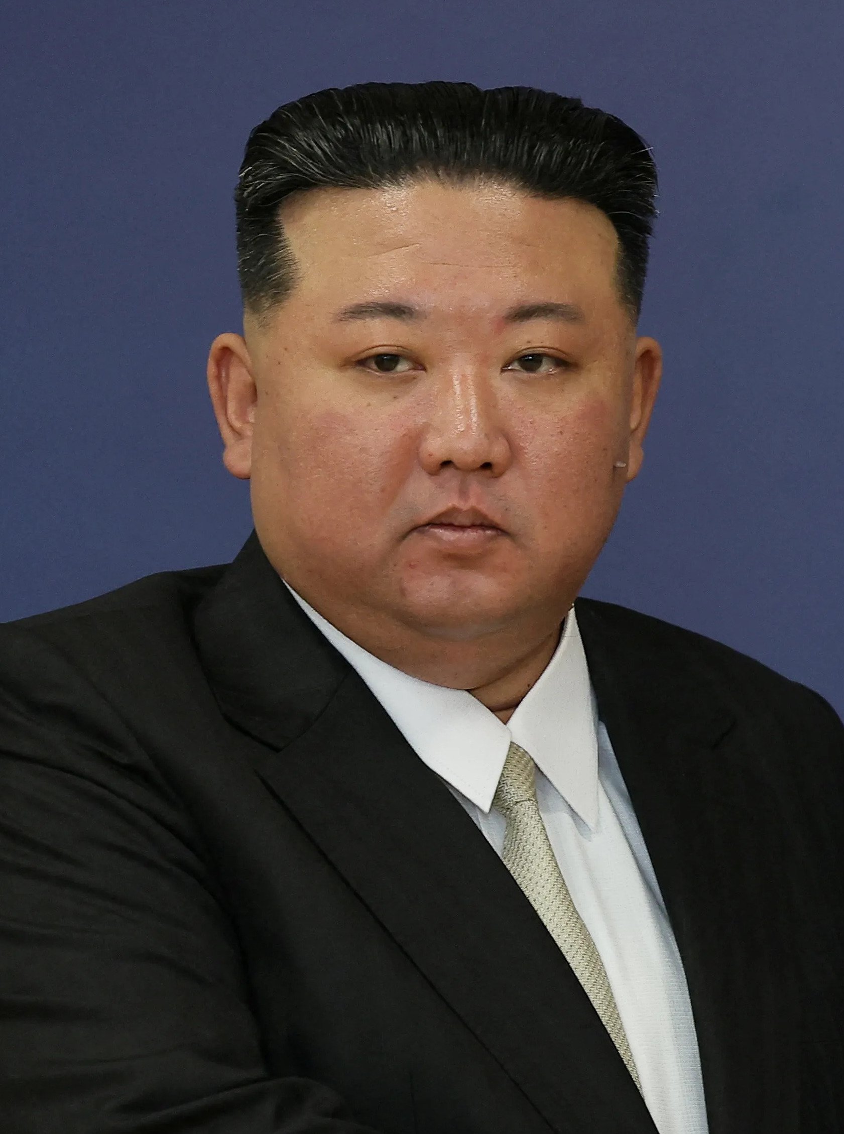 Kim Jong Un pictured during an official visit to the Vostochny Cosmodrome in Russia