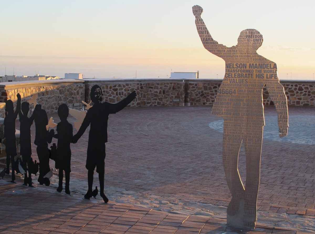 A zig-zag path at the Donkin Reserve in Gqeberha, built to look like the voting queues of 1994