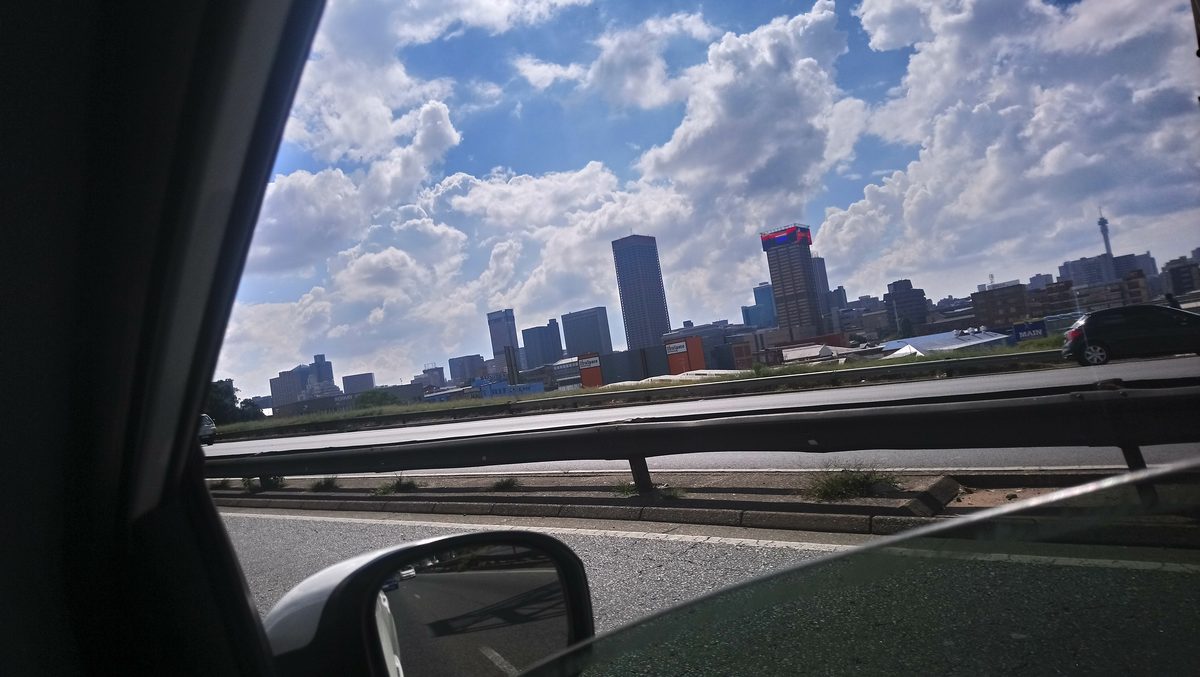The Johannesburg skyline with the city centre towers