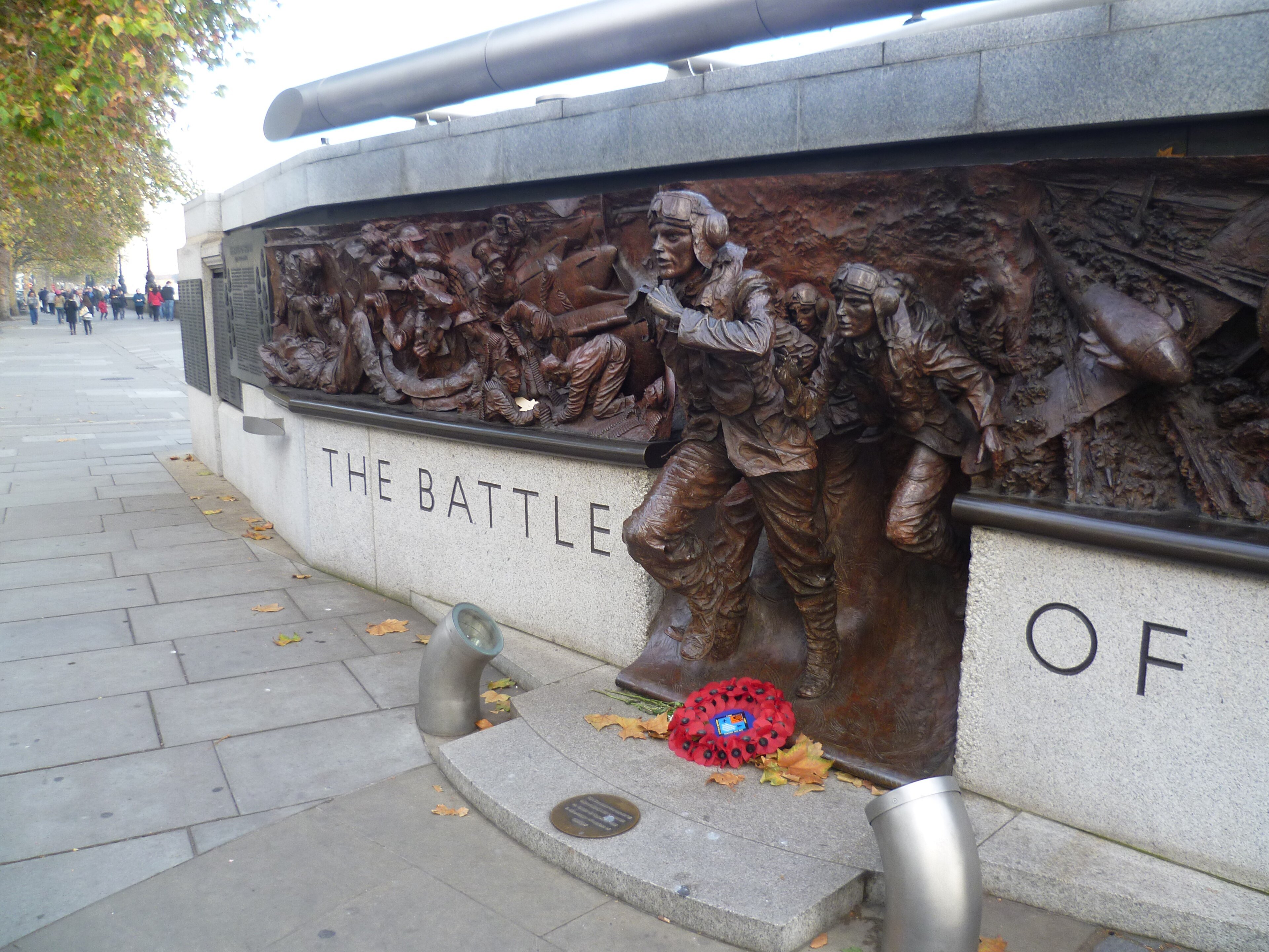 The Battle of Britain Monument along Victoria Embankment beside the Thames
