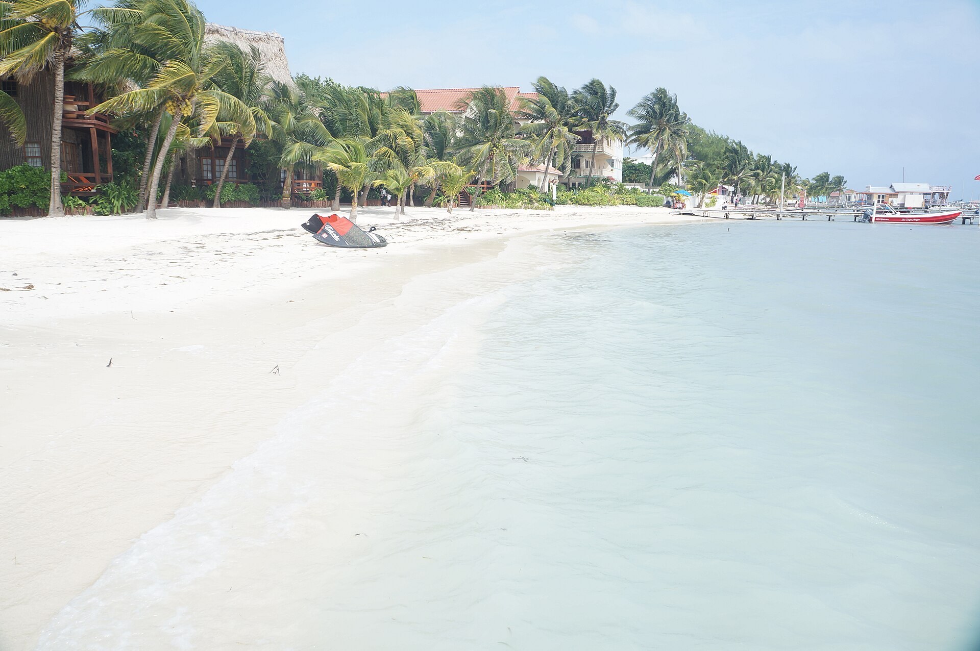 The beach at San Pedro on Ambergris Caye, Belize