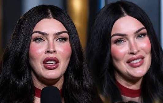 Two close-ups of Megan Fox at a recent appearance
