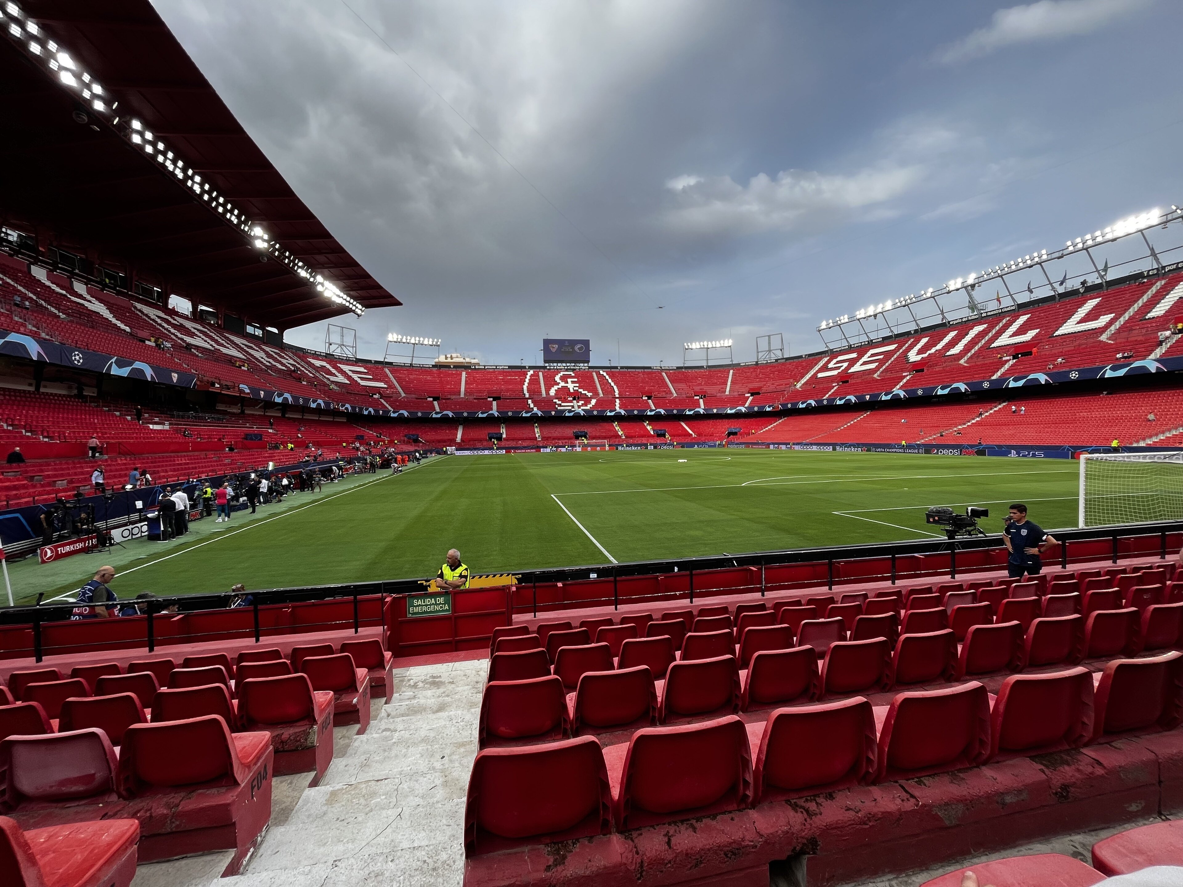 Sevilla FC's stadium before a Champions League match