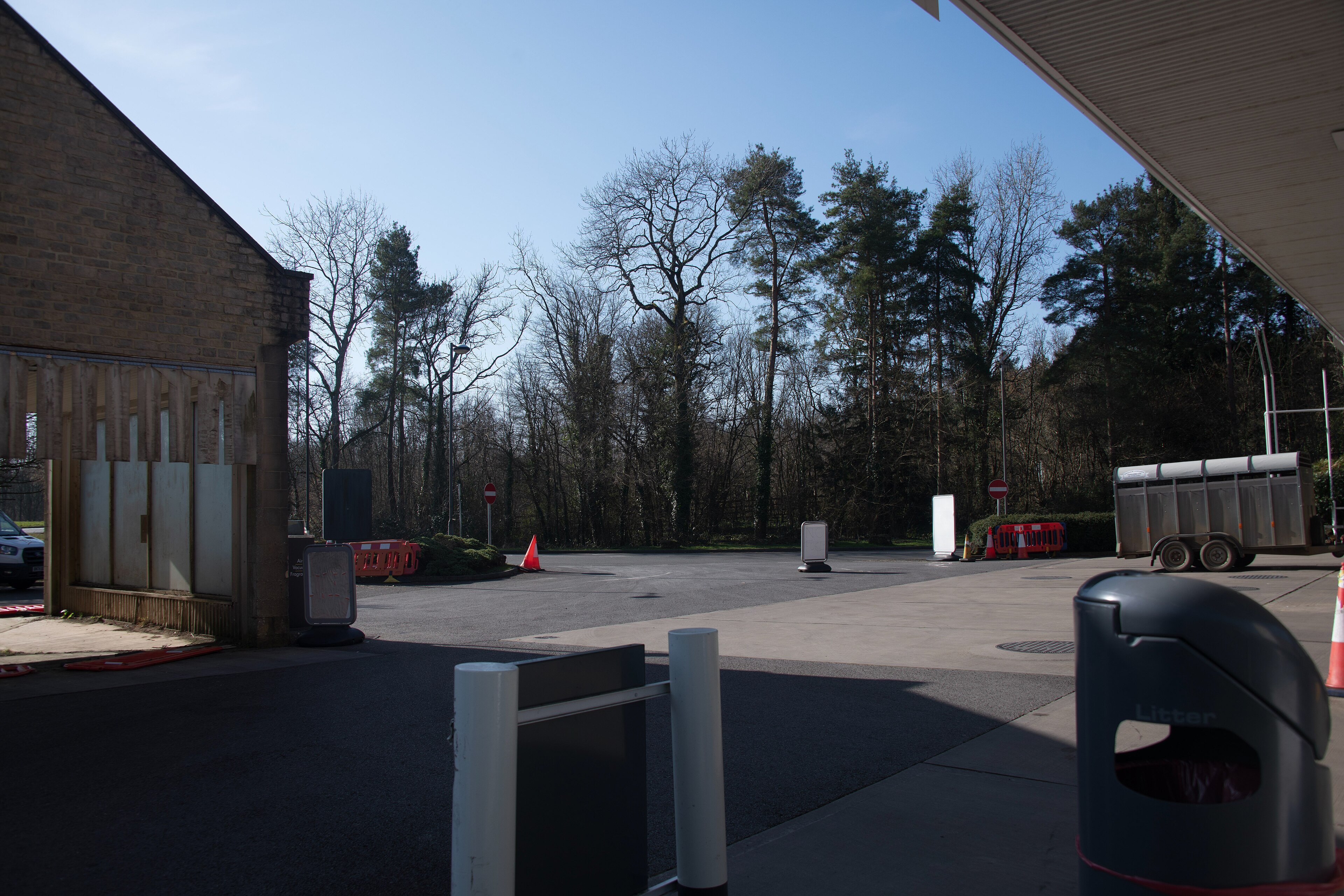 Shell petrol station forecourt in Cirencester, England