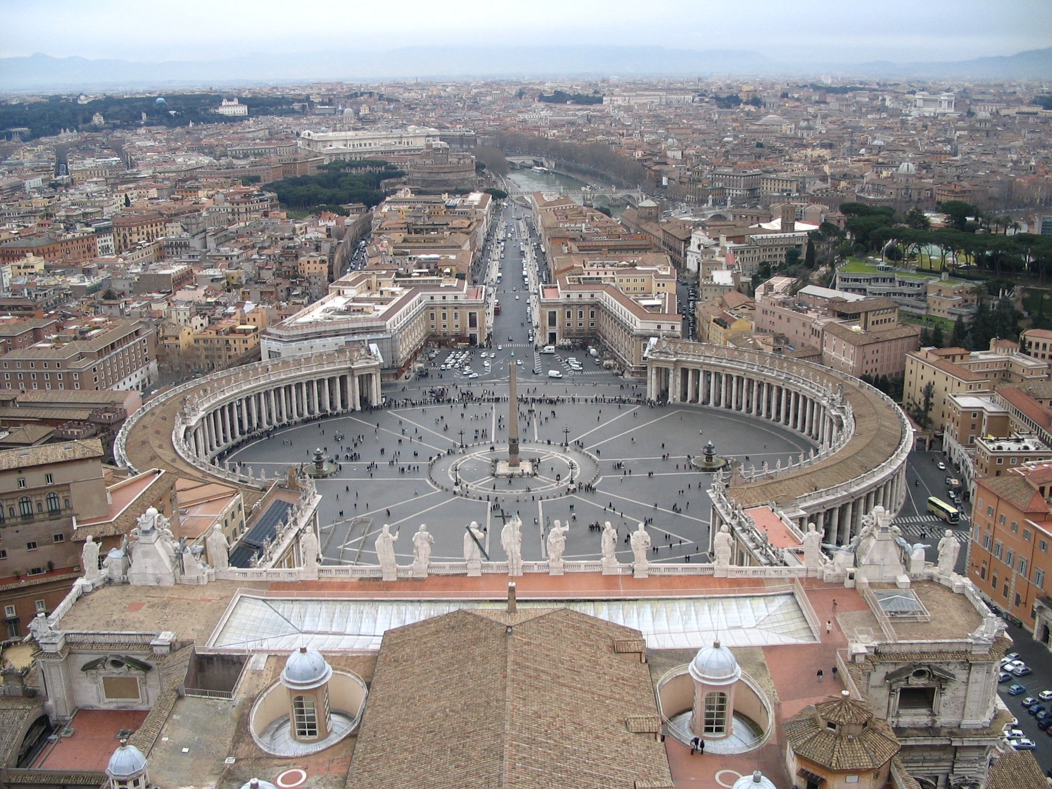 St Peter's Square seen from the dome of the basilica