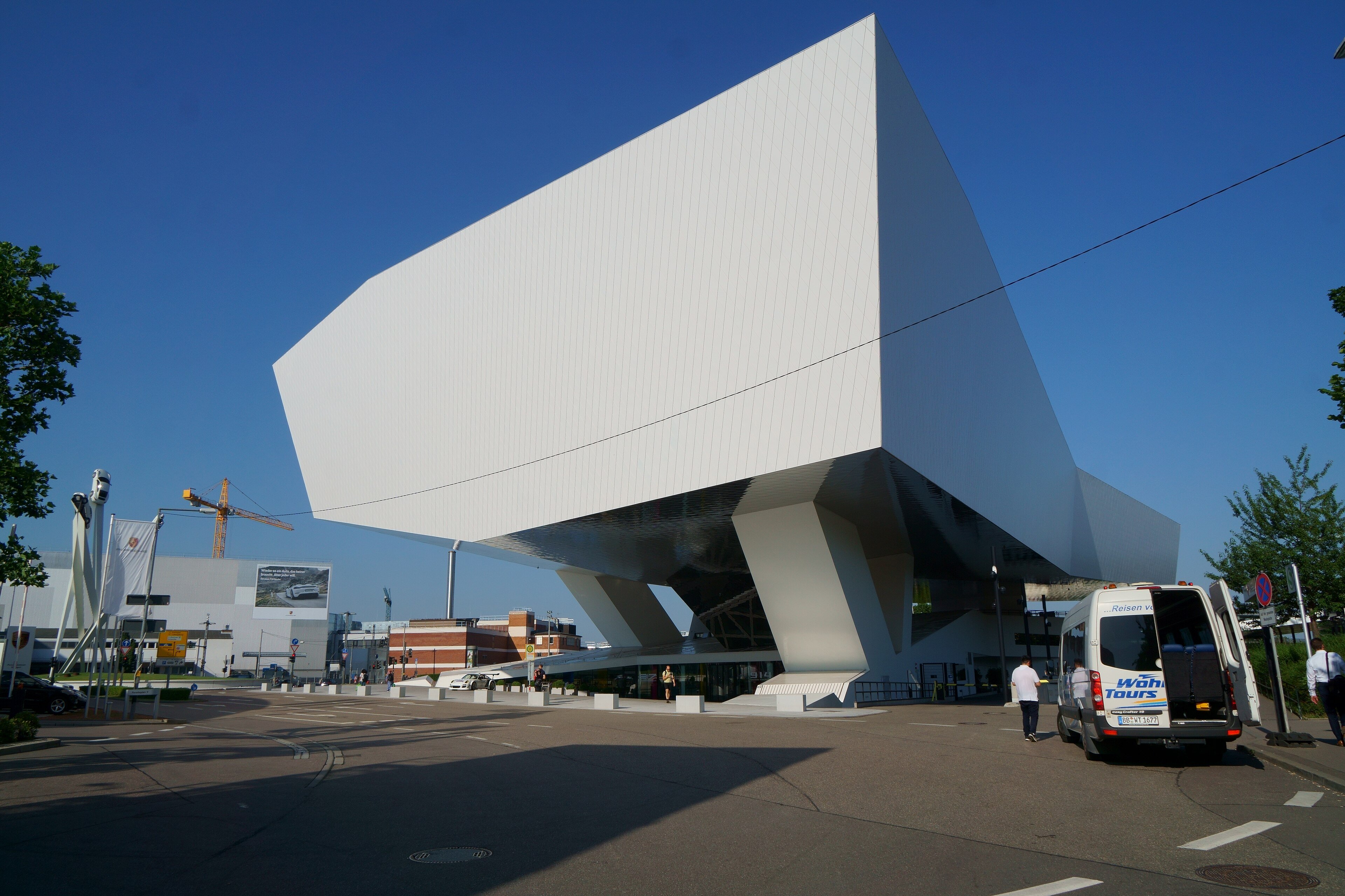 The Porsche Museum at Porscheplatz in Stuttgart-Zuffenhausen