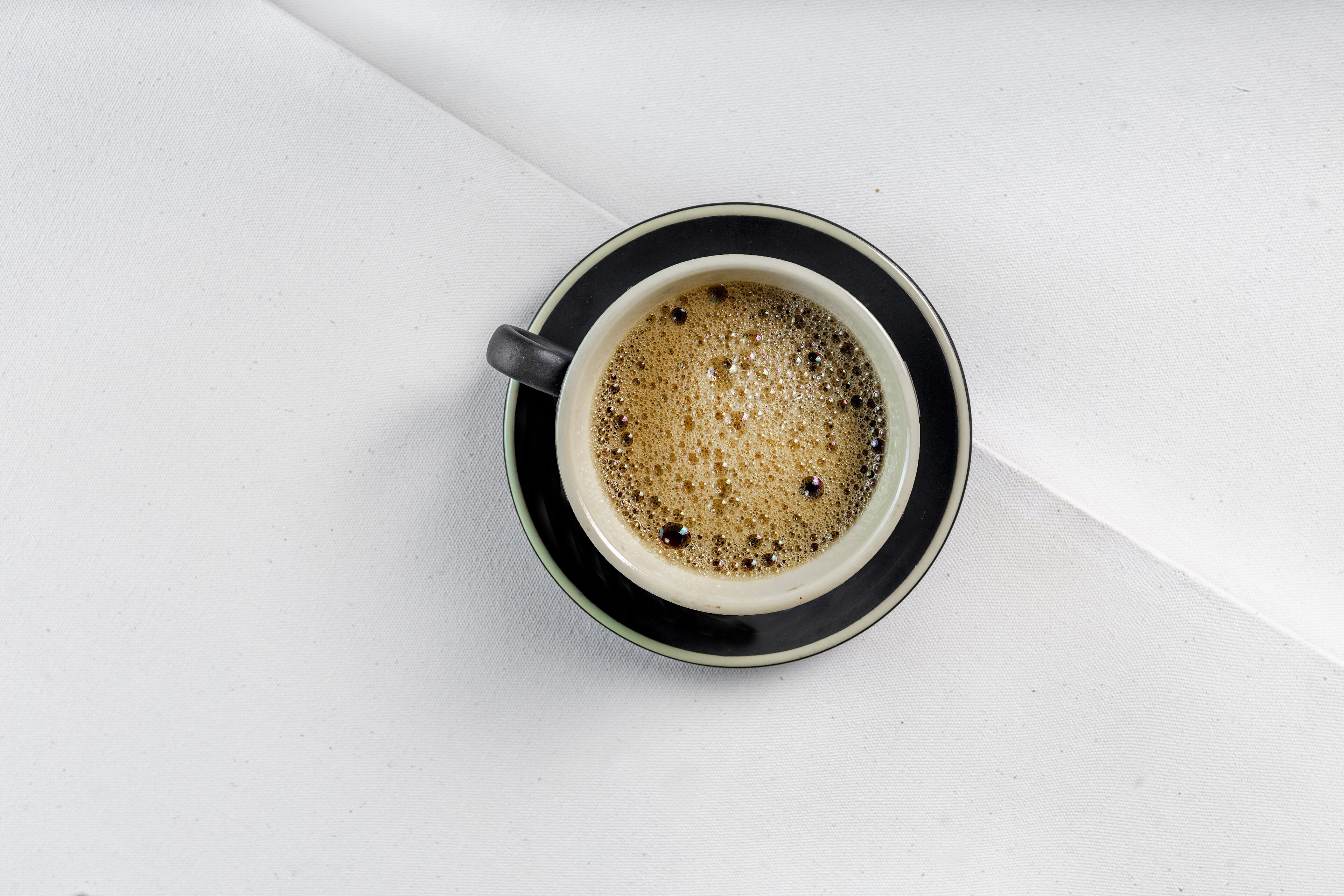 A cup of espresso on a saucer