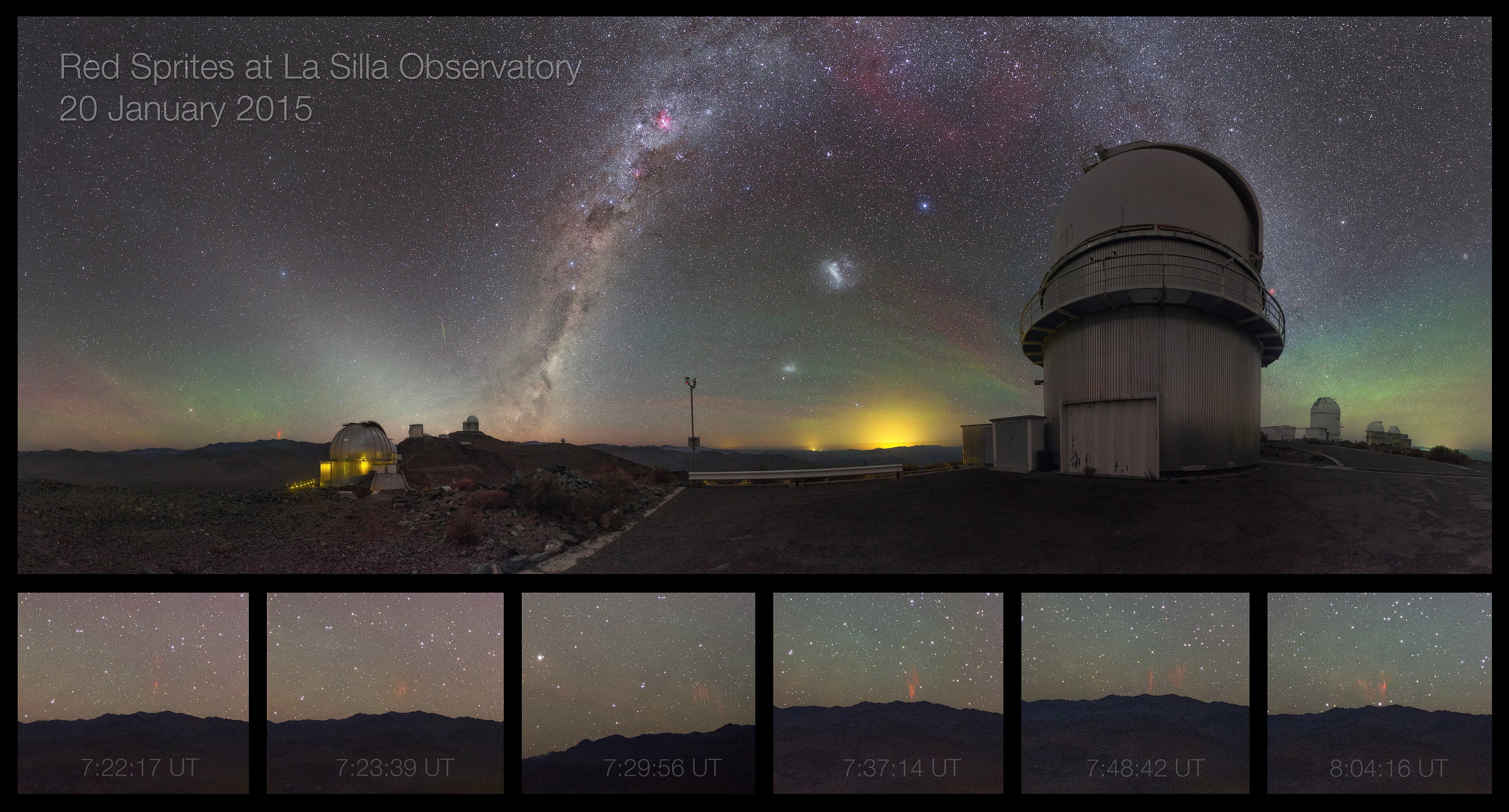 Red sprites over La Silla Observatory in Chile