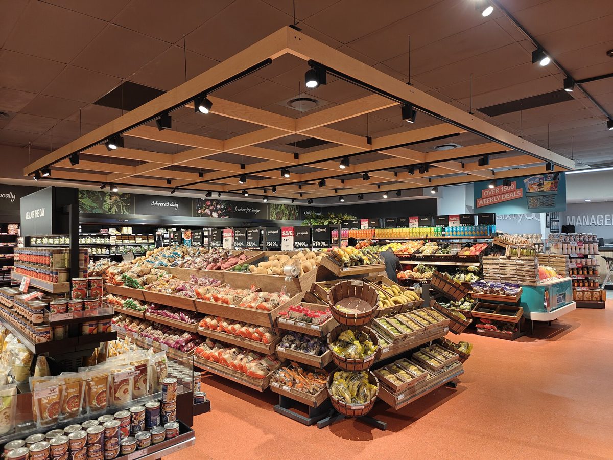The fresh produce section inside a Checkers supermarket in Durbanville, Cape Town