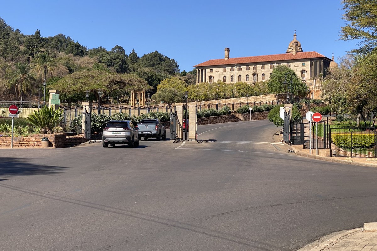 The Union Buildings in Pretoria seen from the road to the gates