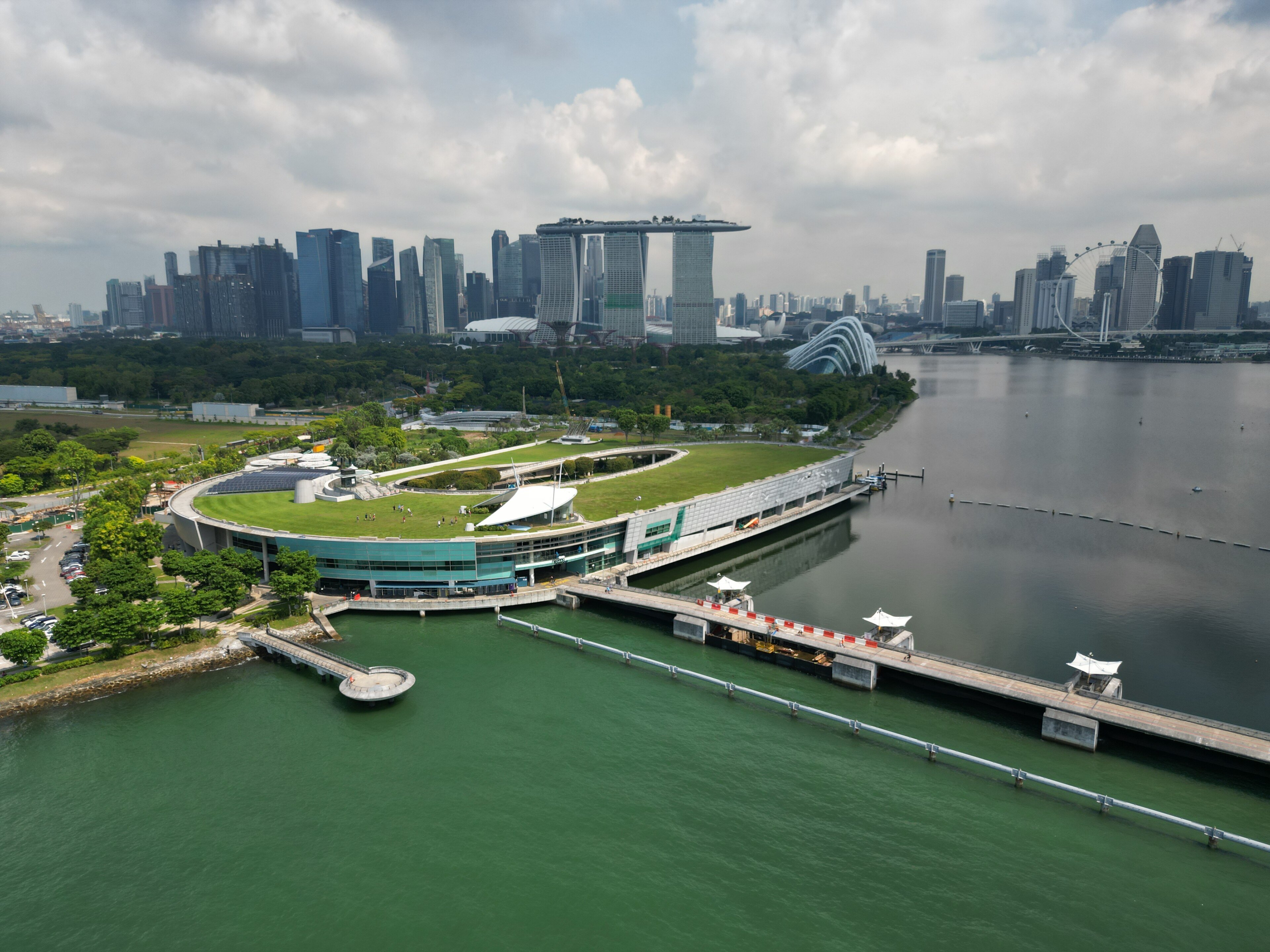 The Marina Barrage dam in Marina Bay