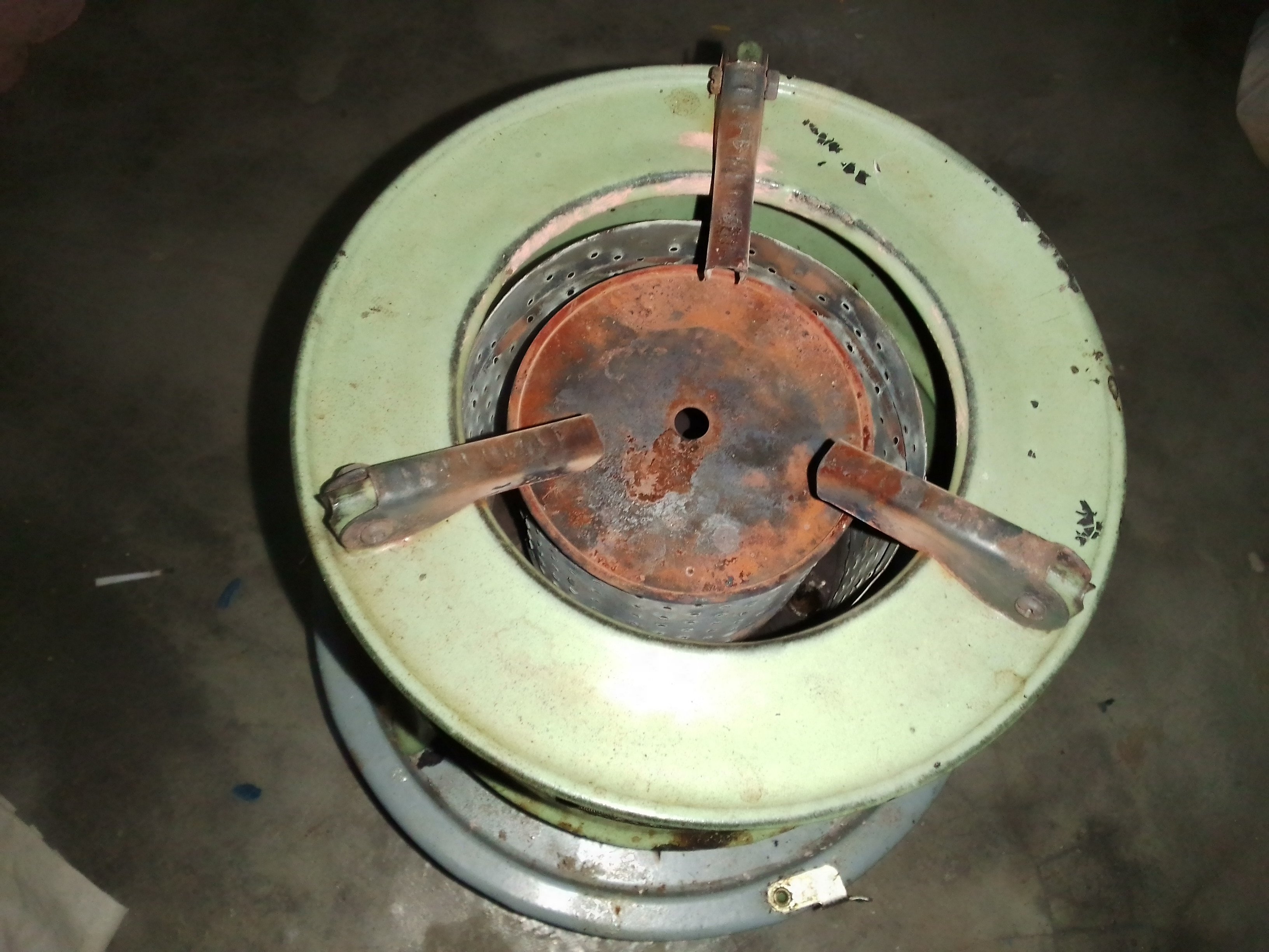 A paraffin stove standing on a table