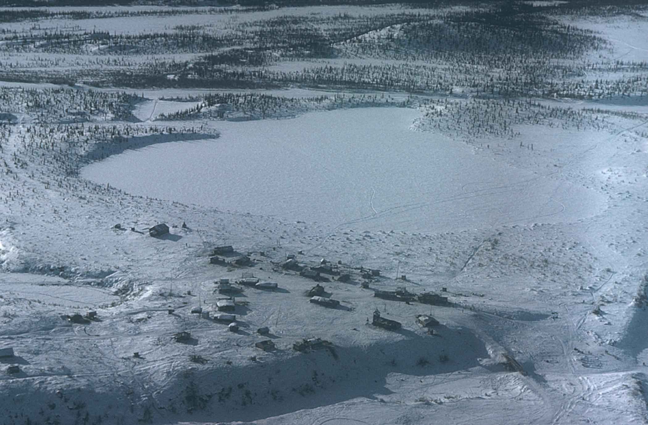 Aerial view of Arctic Village in Alaska