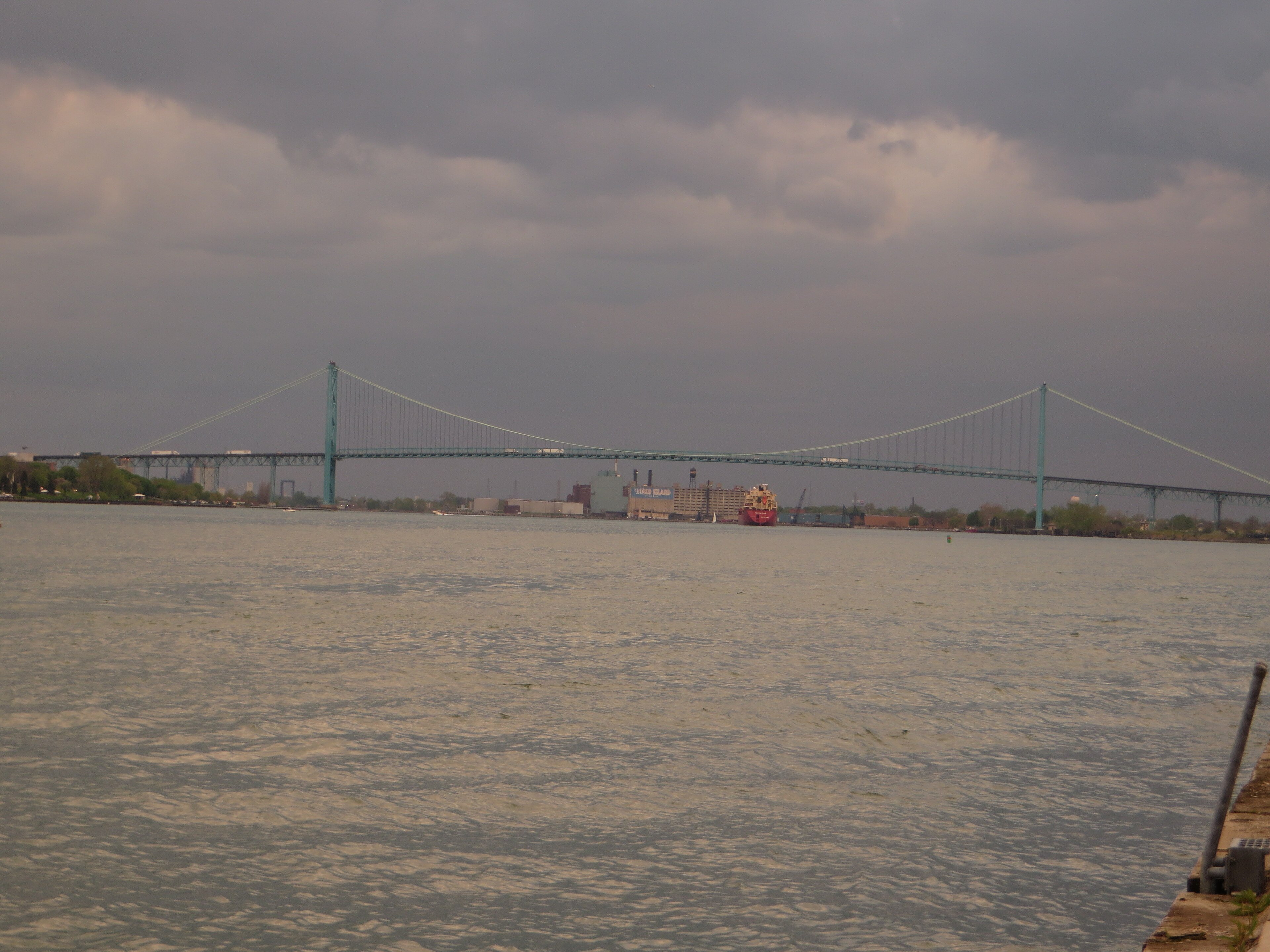 The Ambassador Bridge, which carries about a quarter of all truck freight between the US and Canada