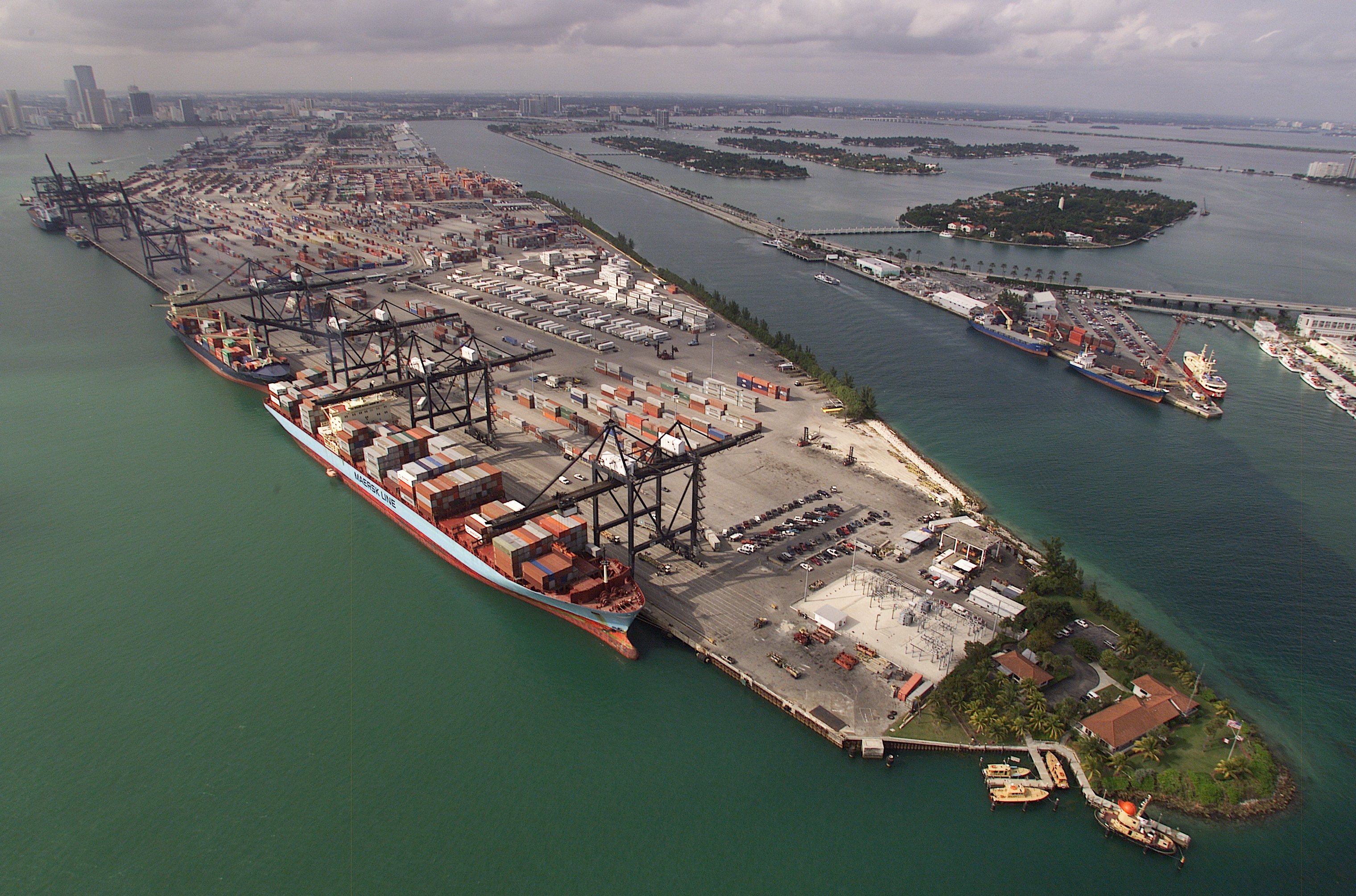 A US container port where imported goods are checked and taxed before reaching store shelves