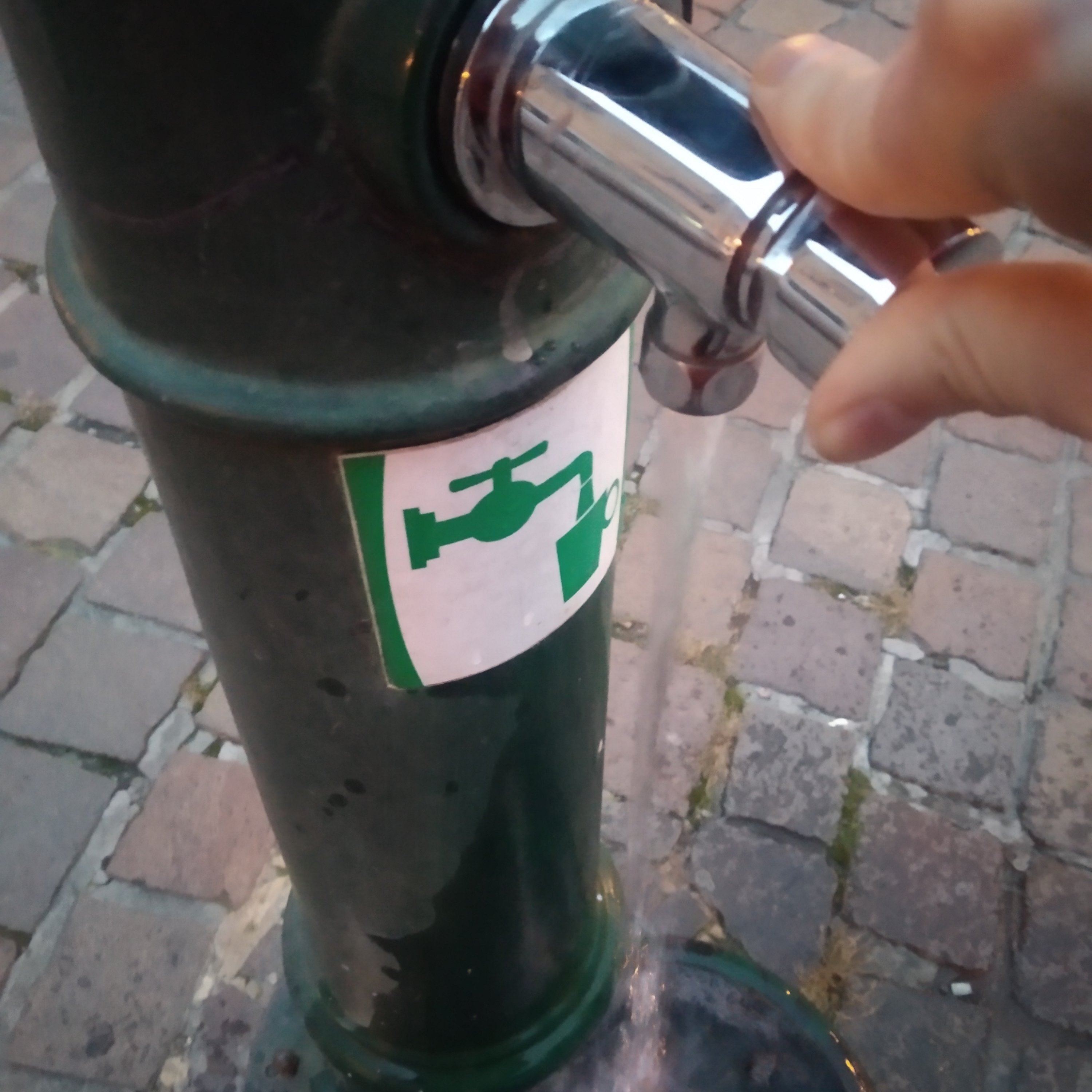 Water running from a tap